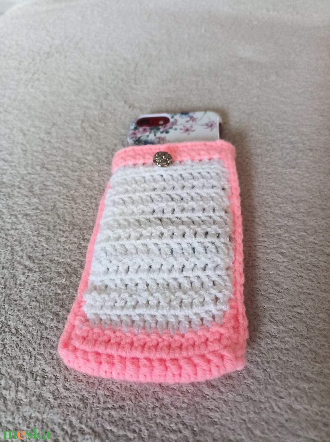 � Kézzel horgolt telefontok - zsepitartó - táska & tok - pénztárca & más tok - telefontok - Meska.hu