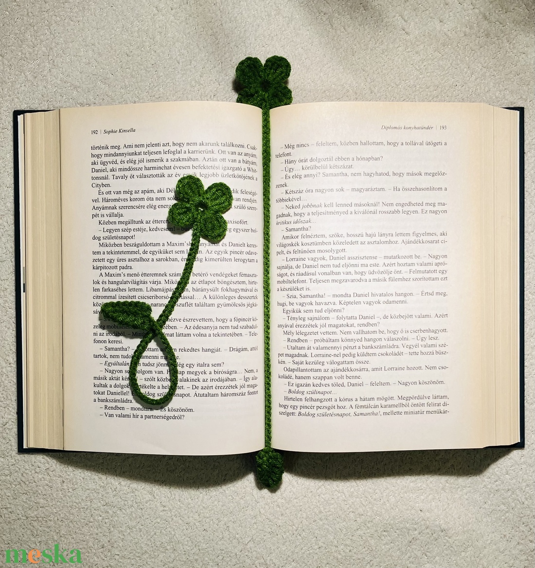 Horgolt négylevelű lóhere könyvjelző - könyv & zene - könyvjelző - Meska.hu