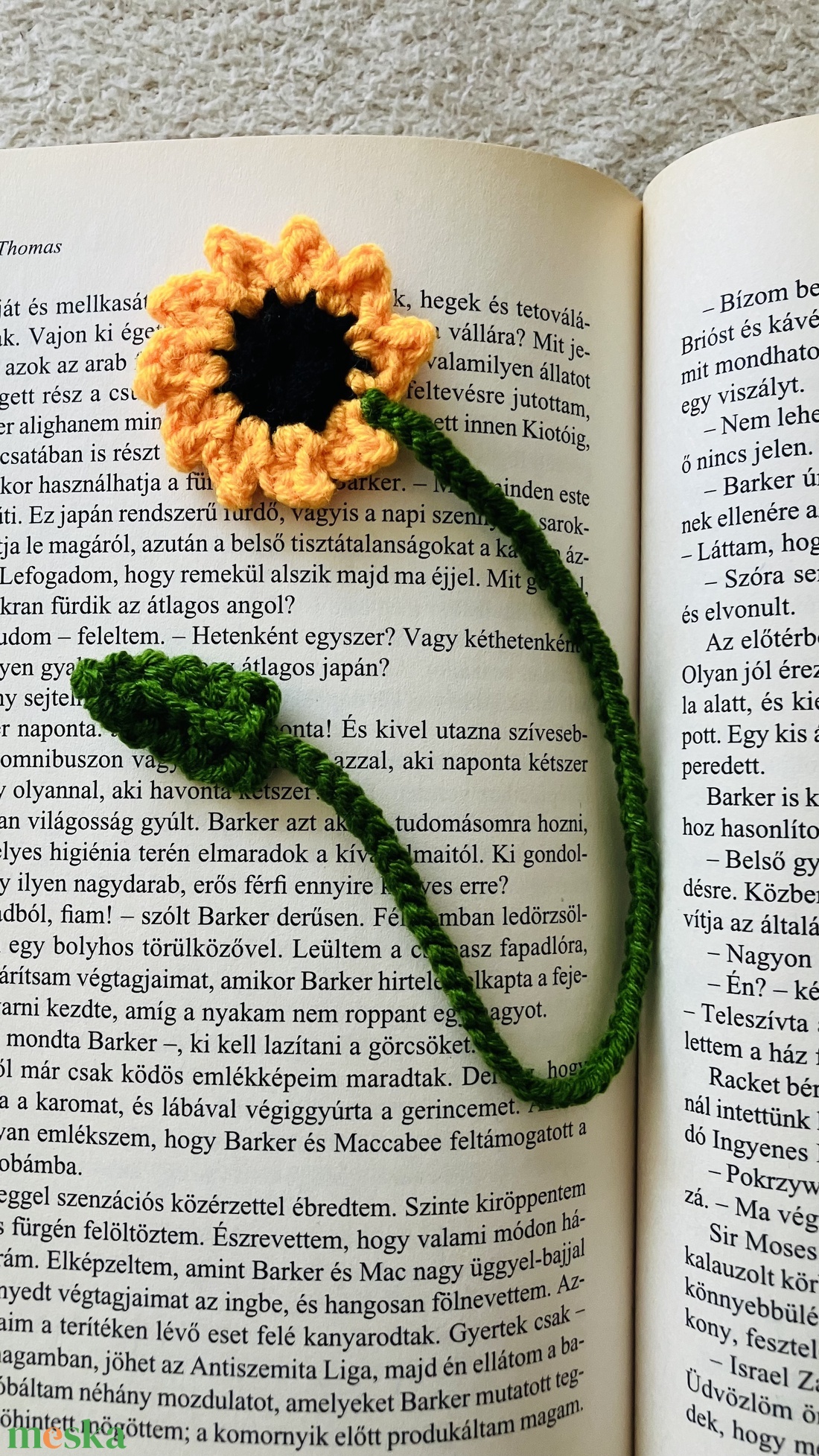 Horgolt napraforgó könyvjelző - könyv & zene - könyvjelző - Meska.hu