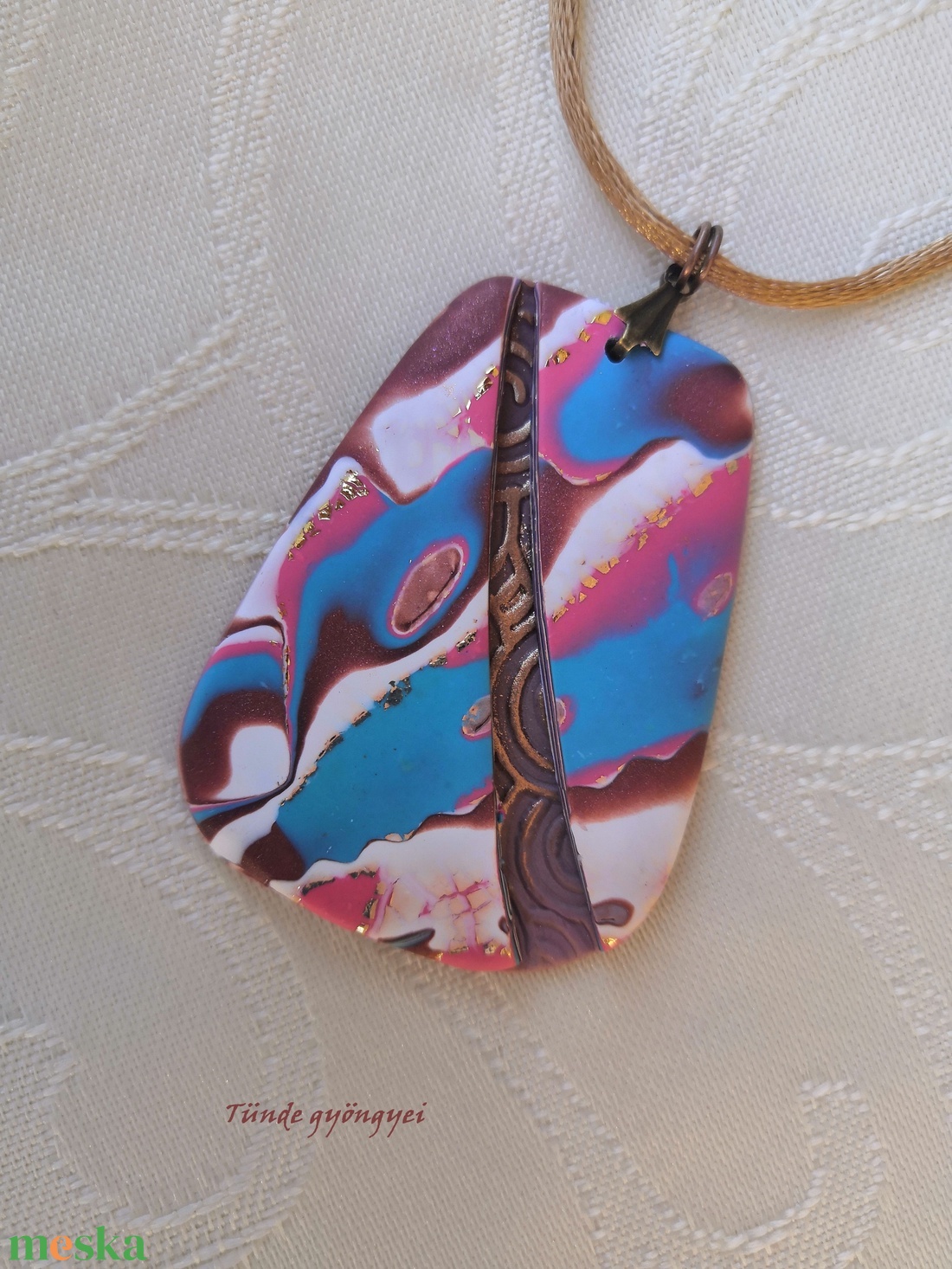 Színkavalkád ékszergyurma medál - ékszer - nyaklánc - medál - Meska.hu