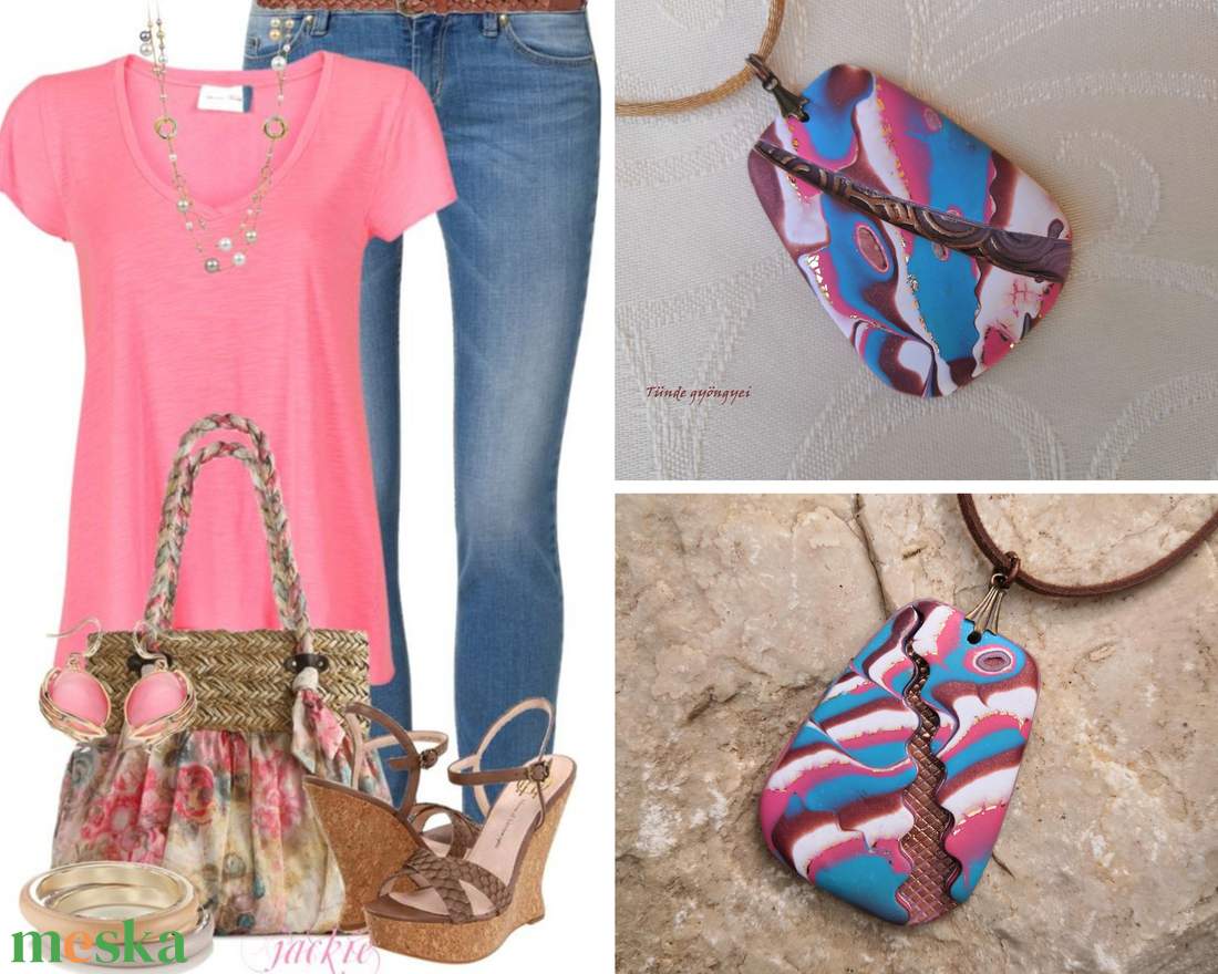 Színkavalkád ékszergyurma medál - ékszer - nyaklánc - medál - Meska.hu