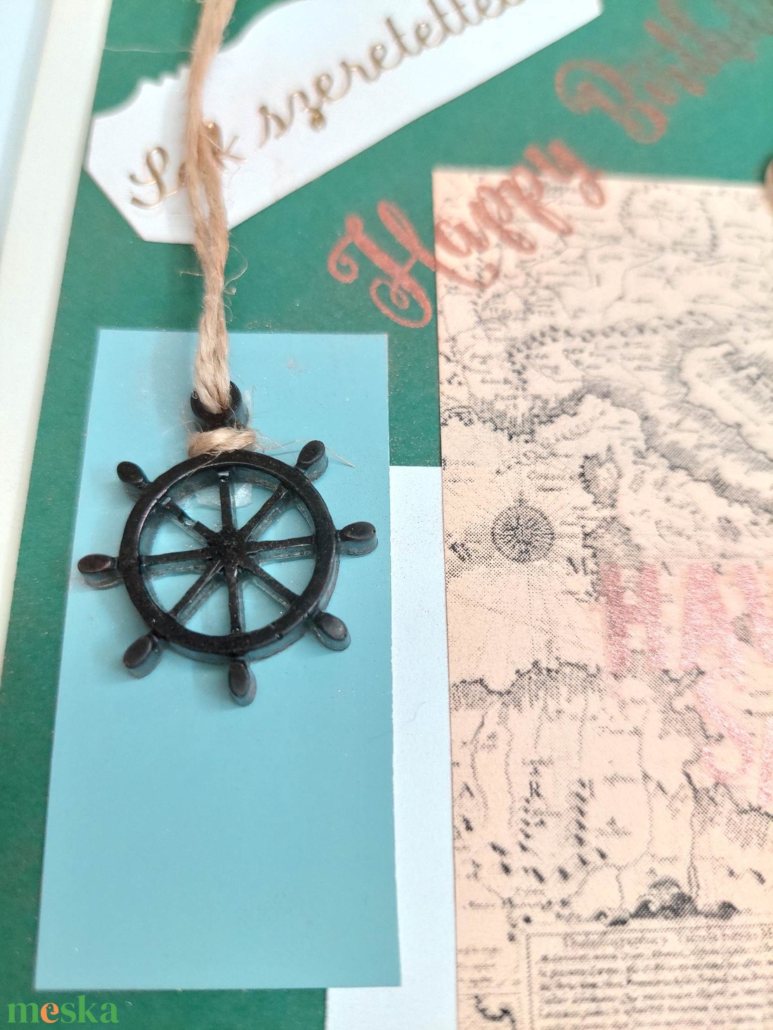 Képeslap vintage tengerész stílusban - otthon & életmód - papír, írószer - ajándékozás kellékei - képeslap, üdvözlőlap - Meska.hu