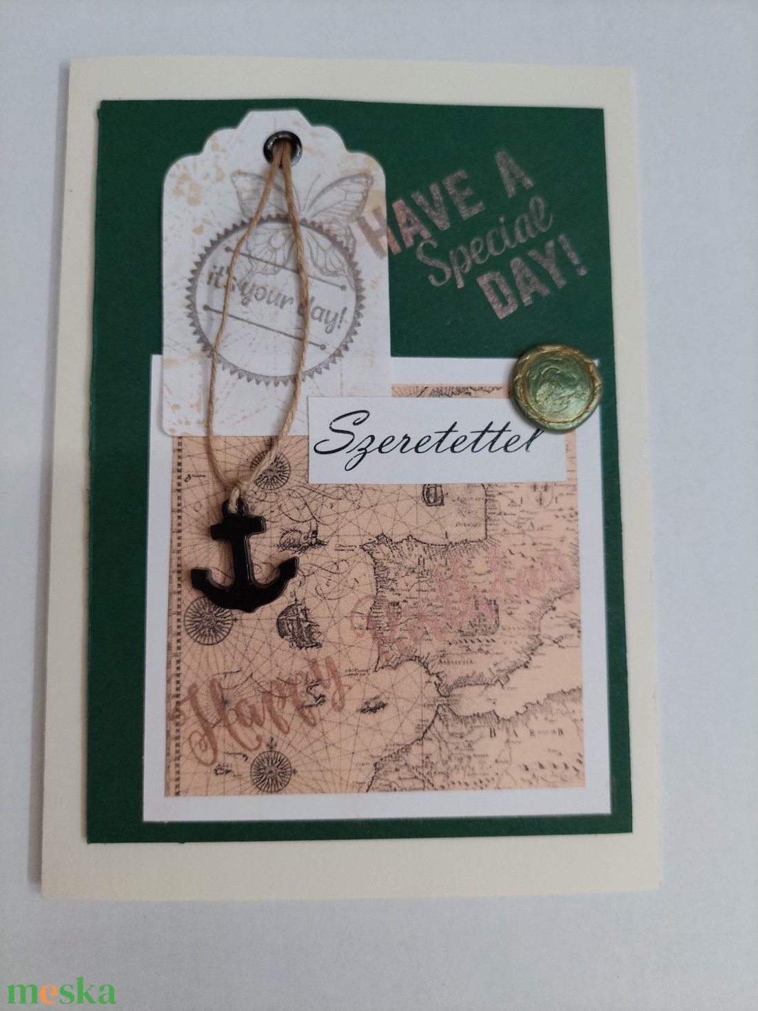 Képeslap vintage tengerész stílusban 2 - otthon & életmód - papír, írószer - ajándékozás kellékei - képeslap, üdvözlőlap - Meska.hu
