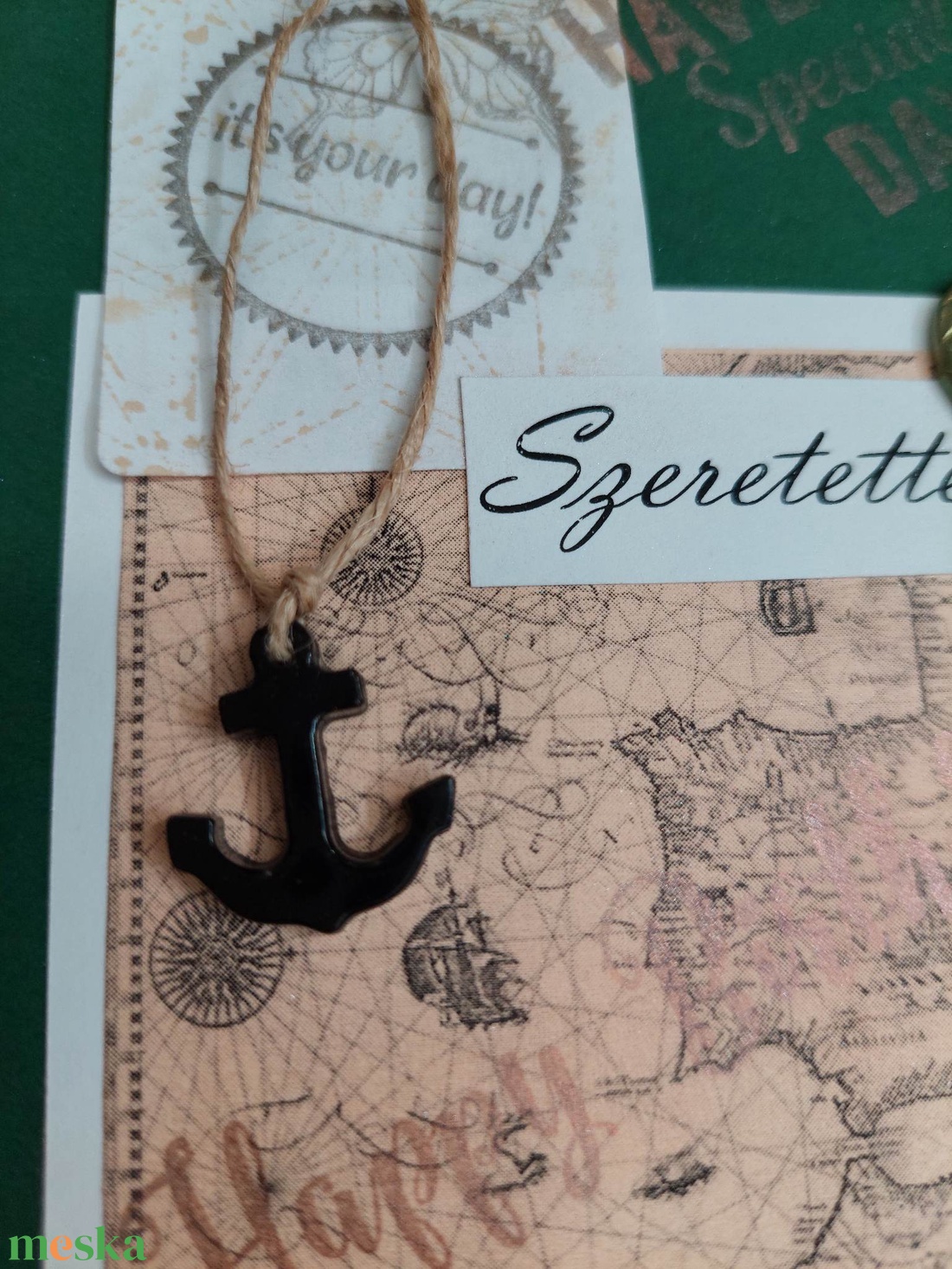 Képeslap vintage tengerész stílusban 2 - otthon & életmód - papír, írószer - ajándékozás kellékei - képeslap, üdvözlőlap - Meska.hu