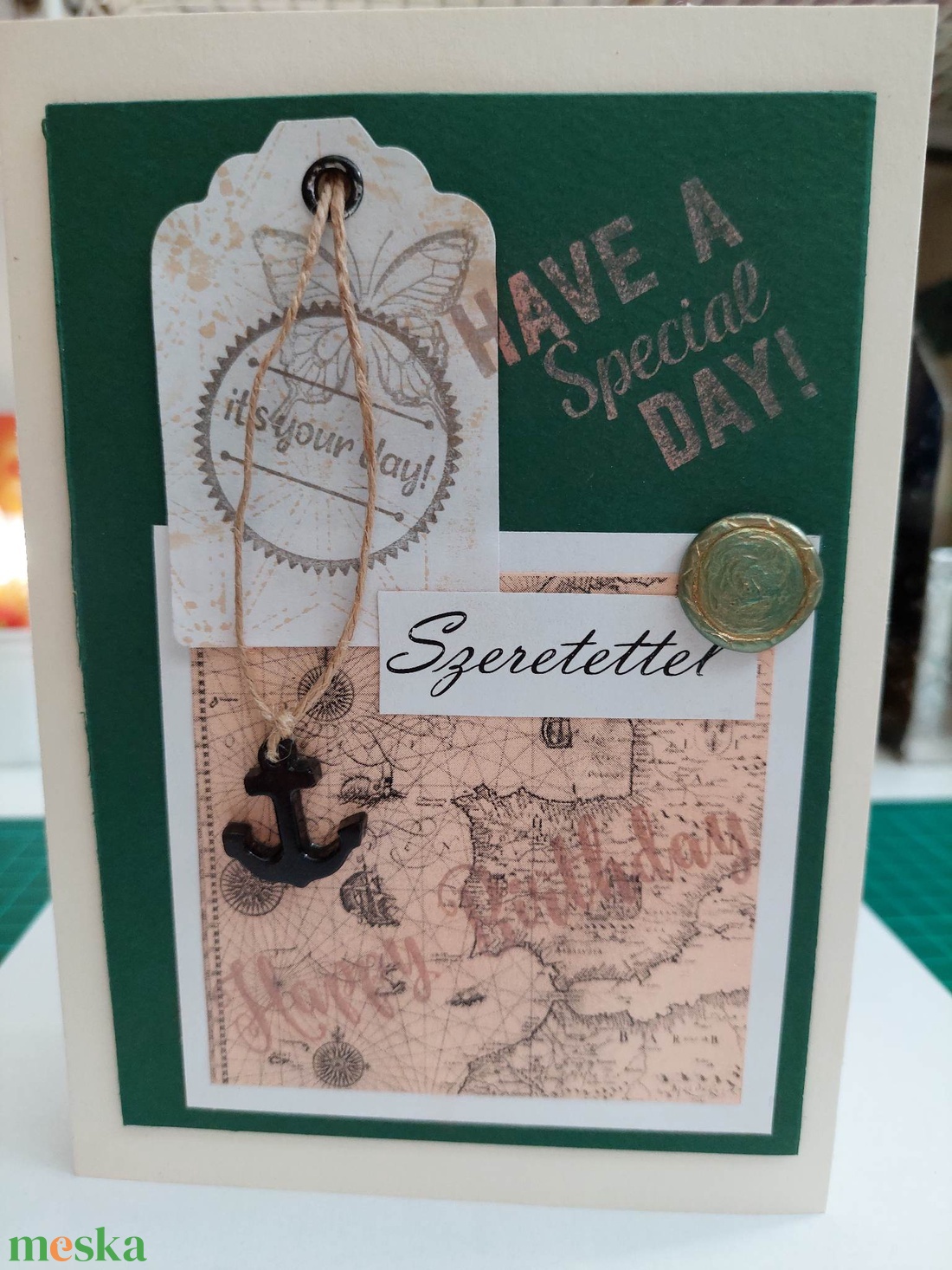 Képeslap vintage tengerész stílusban 2 - otthon & életmód - papír, írószer - ajándékozás kellékei - képeslap, üdvözlőlap - Meska.hu