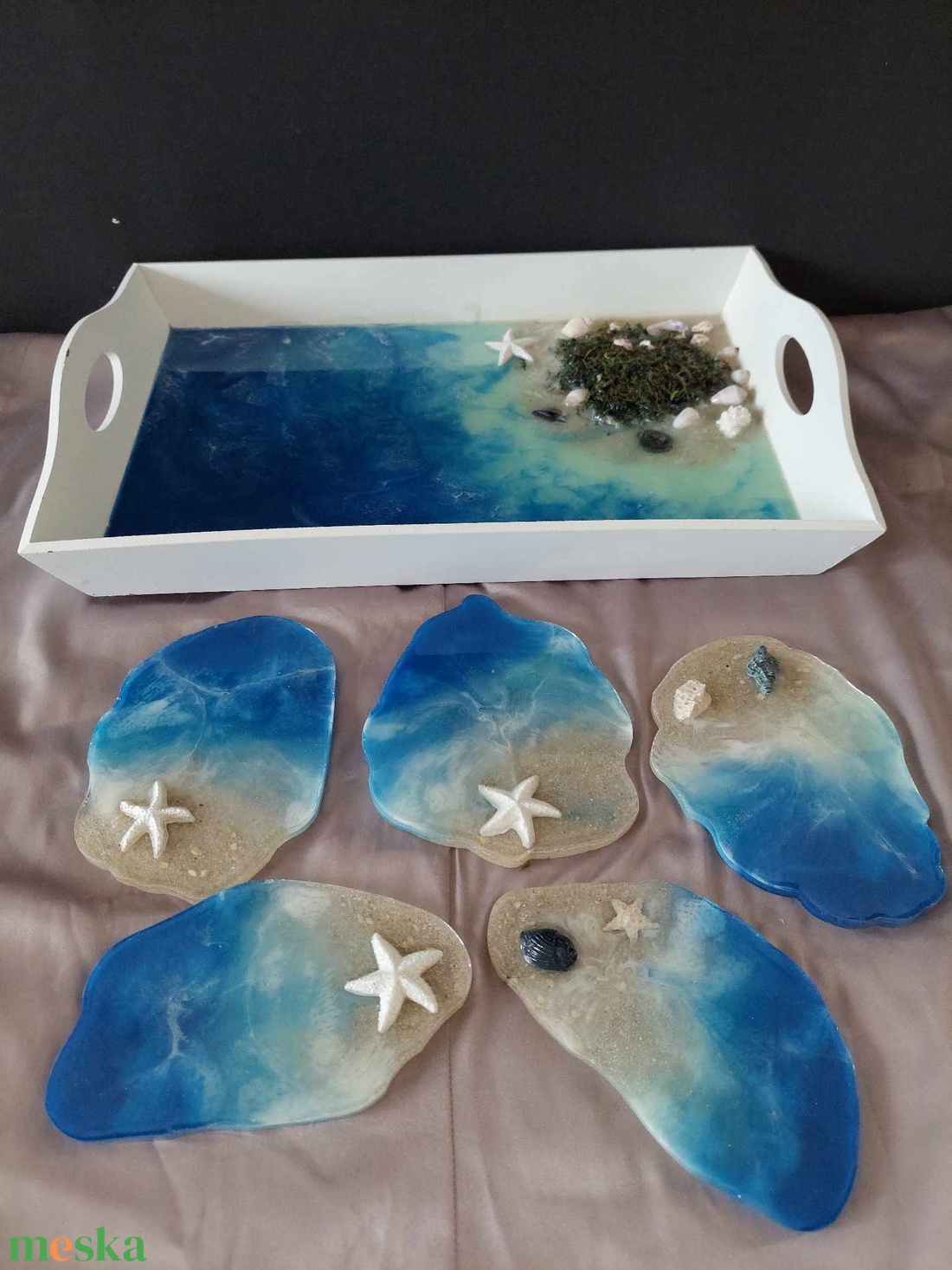 Epoxi gyanta tálca szett - otthon & életmód - konyhafelszerelés, tálalás - tálalás - tálca - Meska.hu