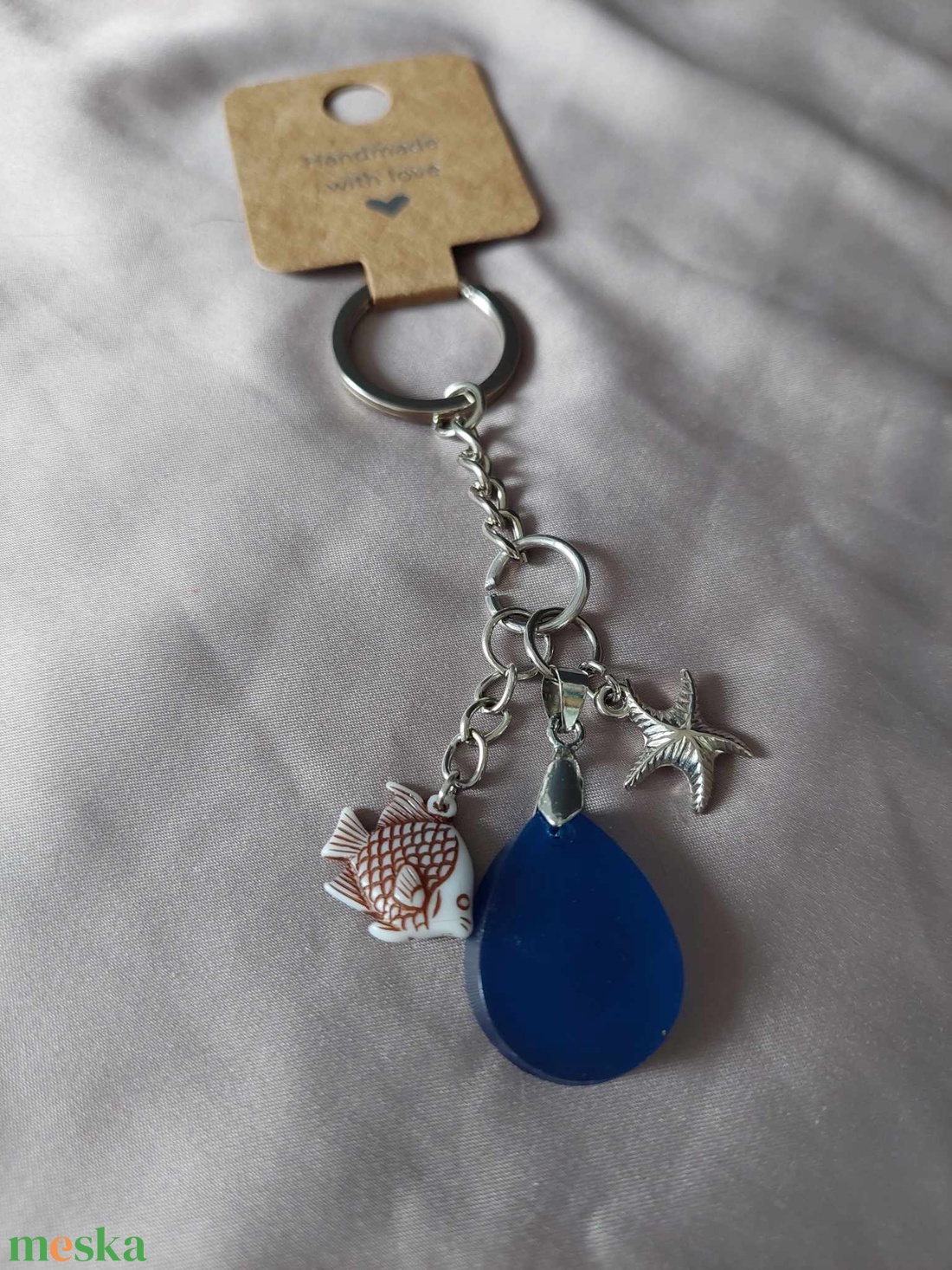 Kulcstartó kék vízcsepp - táska & tok - kulcstartó & táskadísz - kulcstartó - Meska.hu