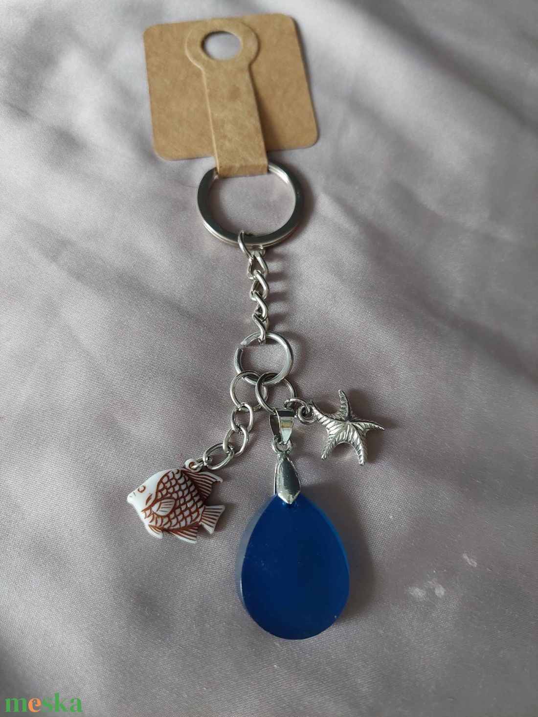 Kulcstartó kék vízcsepp - táska & tok - kulcstartó & táskadísz - kulcstartó - Meska.hu