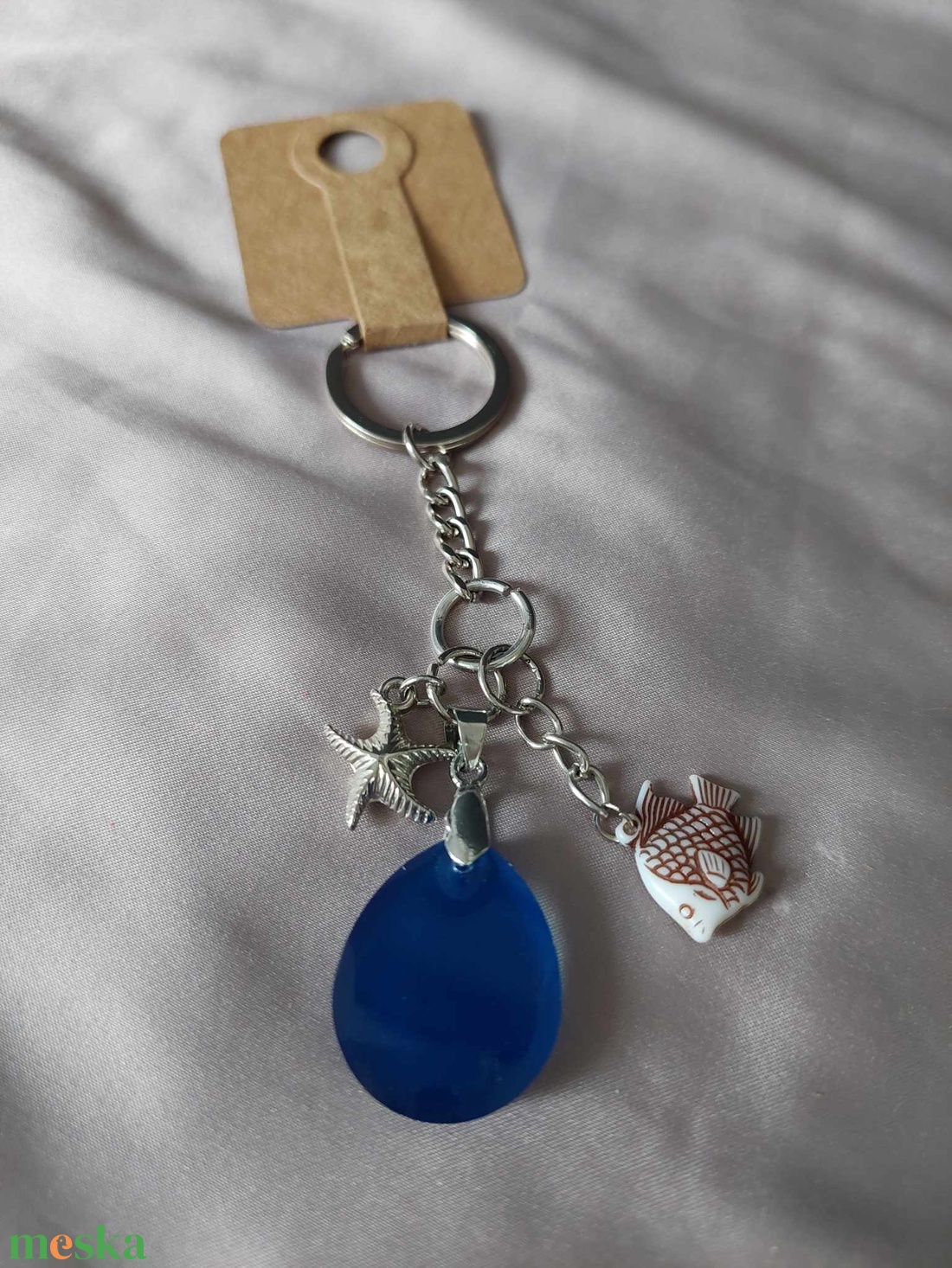 Kulcstartó kék vízcsepp - táska & tok - kulcstartó & táskadísz - kulcstartó - Meska.hu