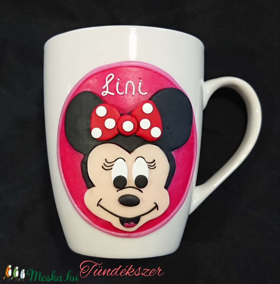 Mese játék figura mintás bögre gyurma díszítéssel Mikulás Karácsony ajándék Minnie Egér  - otthon & életmód - konyhafelszerelés, tálalás - Meska.hu