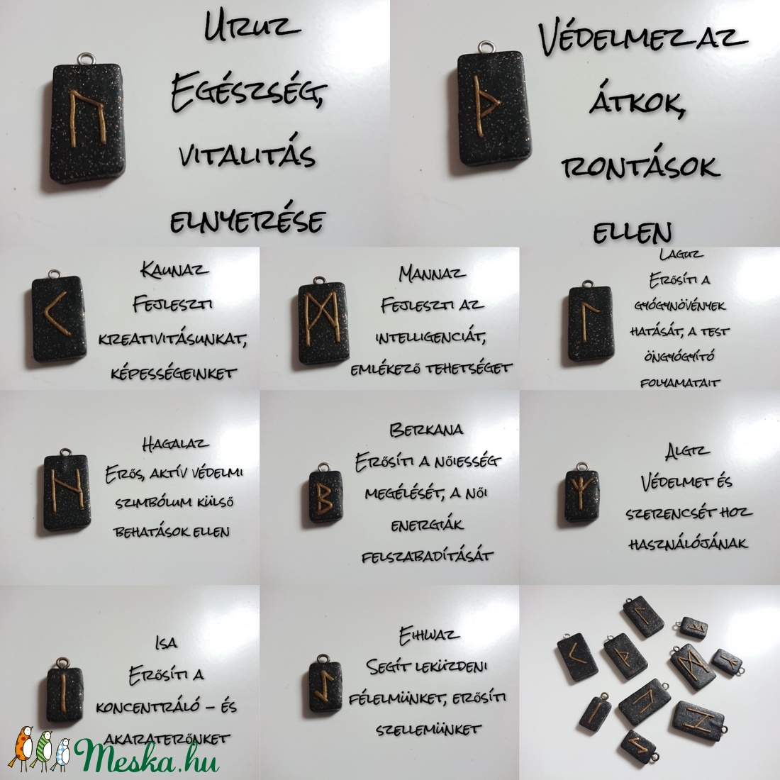 Viking rúnák rúna jelek védelmező talizmán gyurma medálok többféle  - ékszer - nyaklánc - medál - Meska.hu