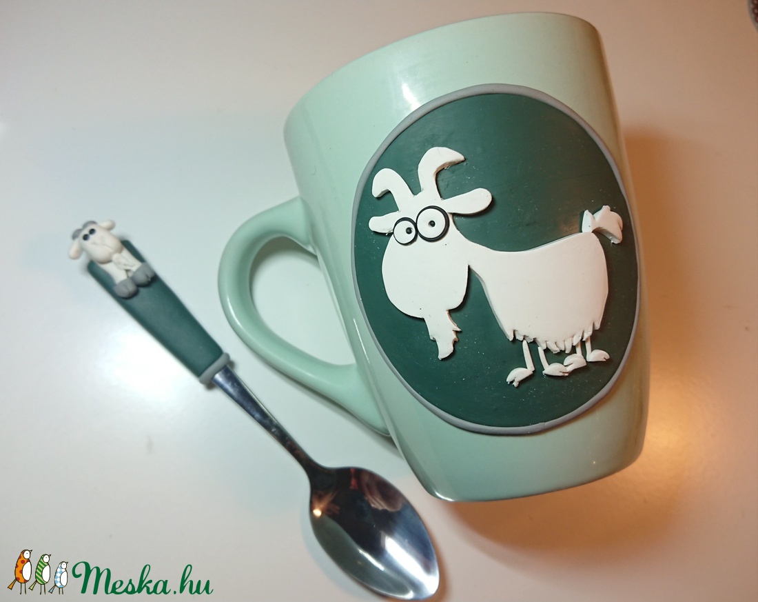 Kecske kecskés állatos mókás vicces bögre gyurma díszítéssel ajándék  - otthon & életmód - Meska.hu