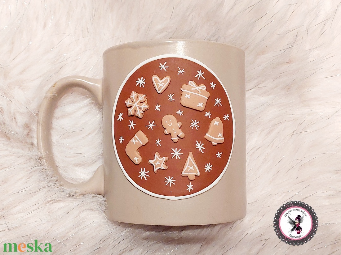 Karácsonyi mintás bögre mézeskalács áradat - otthon & életmód - konyhafelszerelés, tálalás - tálalás - bögre & csésze - Meska.hu