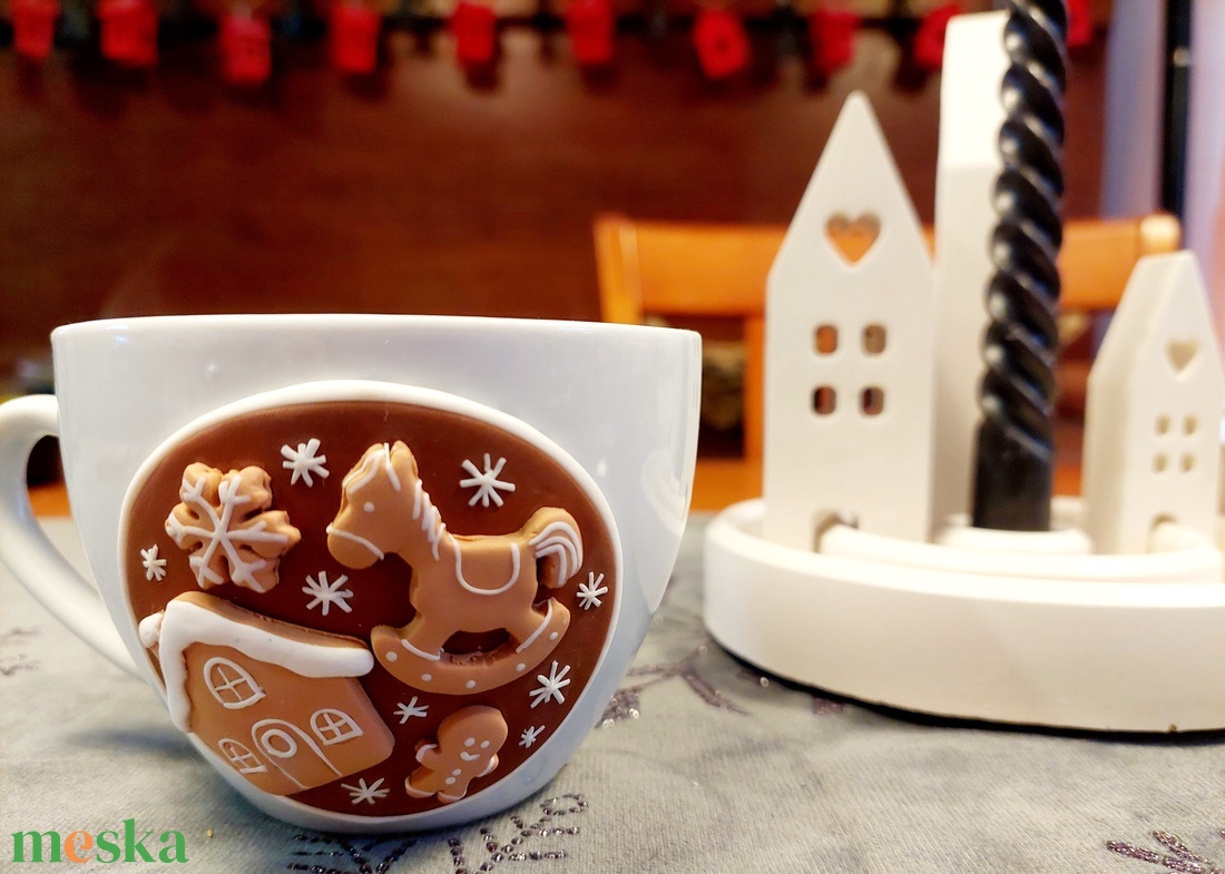 Karácsonyi mintás bögre mézeskalács áradat - otthon & életmód - konyhafelszerelés, tálalás - tálalás - bögre & csésze - Meska.hu