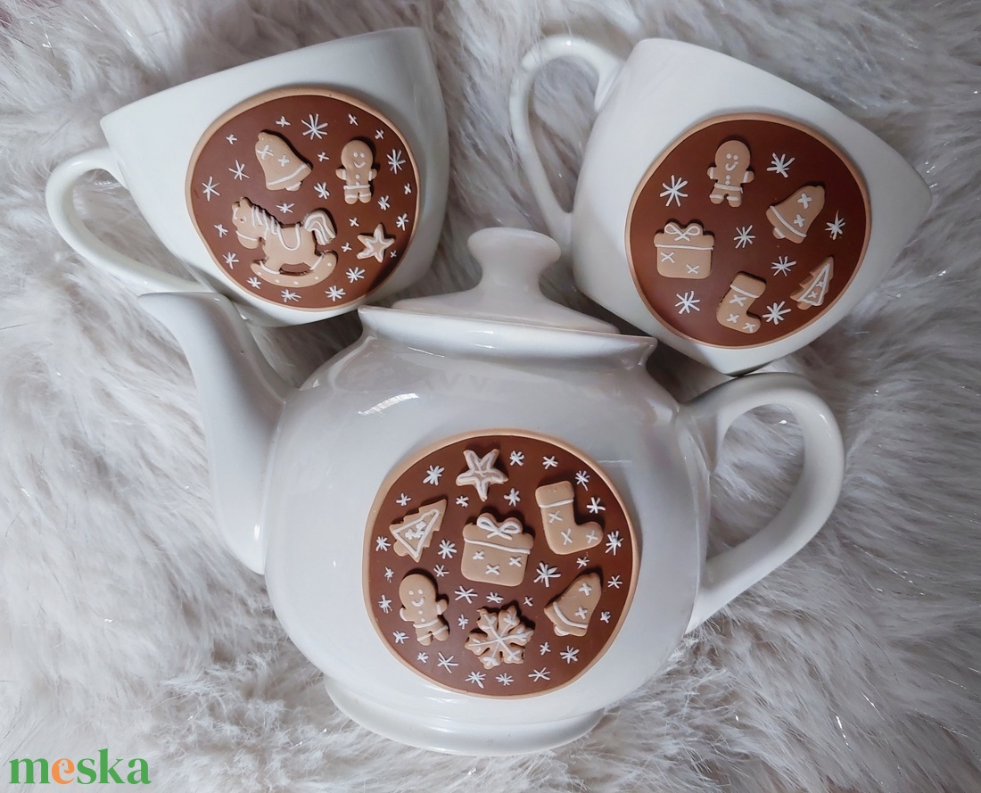 Karácsonyi mintás bögre mézeskalács áradat - otthon & életmód - konyhafelszerelés, tálalás - tálalás - bögre & csésze - Meska.hu