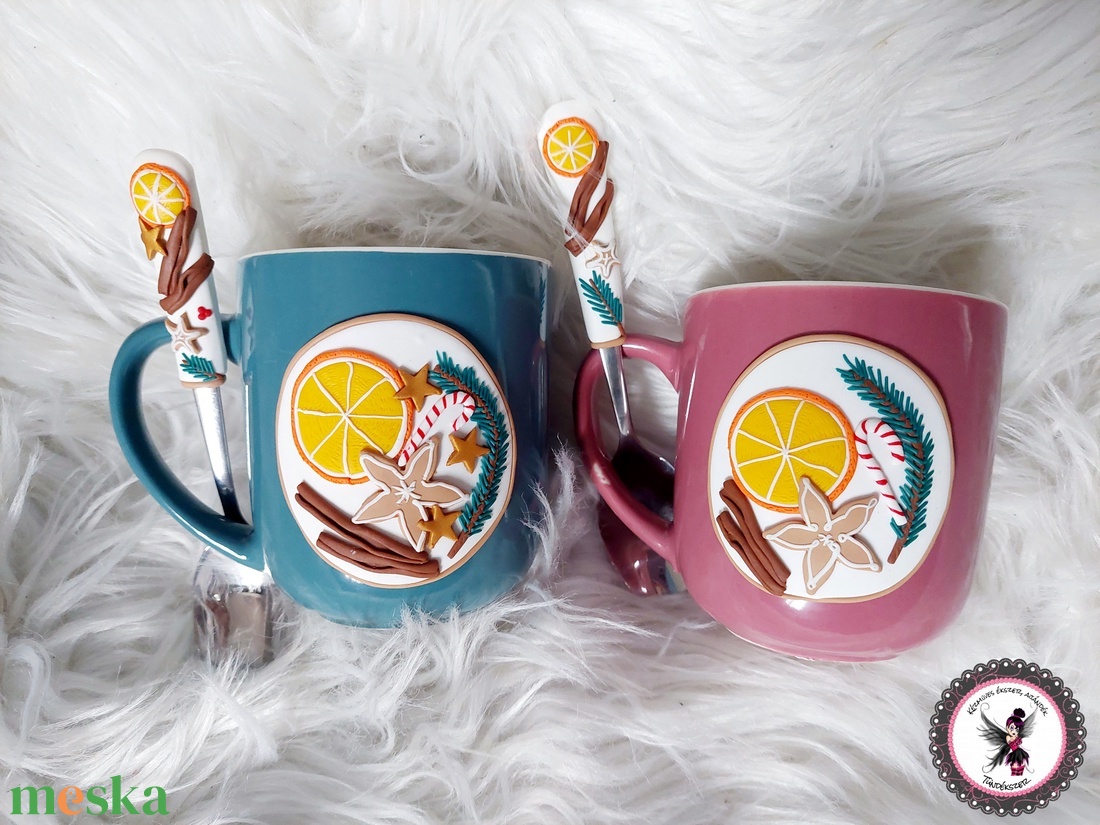 Karácsonyi mintás bögre fűszeres narancs  - otthon & életmód - konyhafelszerelés, tálalás - tálalás - bögre & csésze - Meska.hu