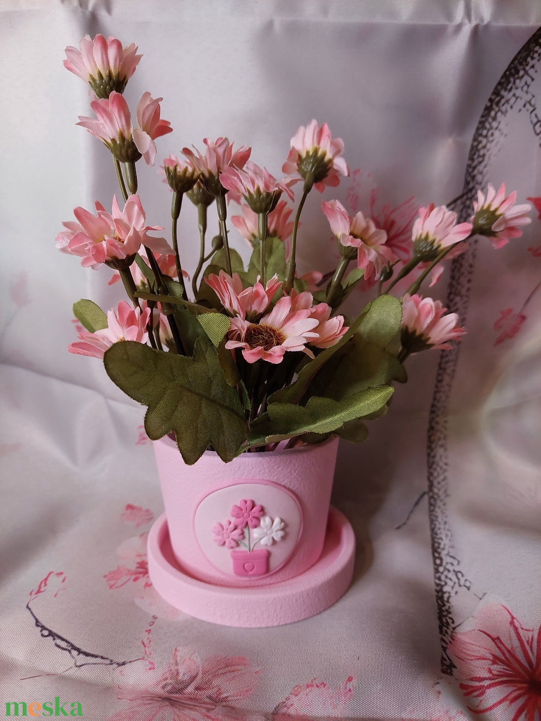 Kerámia mini kaspó gyurma díszítéssel  - otthon & életmód - virágdekoráció - virágtartó - kaspó - Meska.hu