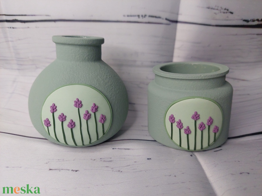 Kerámia mini váza gyurma díszítéssel  - otthon & életmód - virágdekoráció - virágtartó - váza - Meska.hu