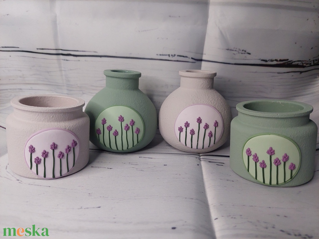 Kerámia mini váza gyurma díszítéssel  - otthon & életmód - virágdekoráció - virágtartó - váza - Meska.hu