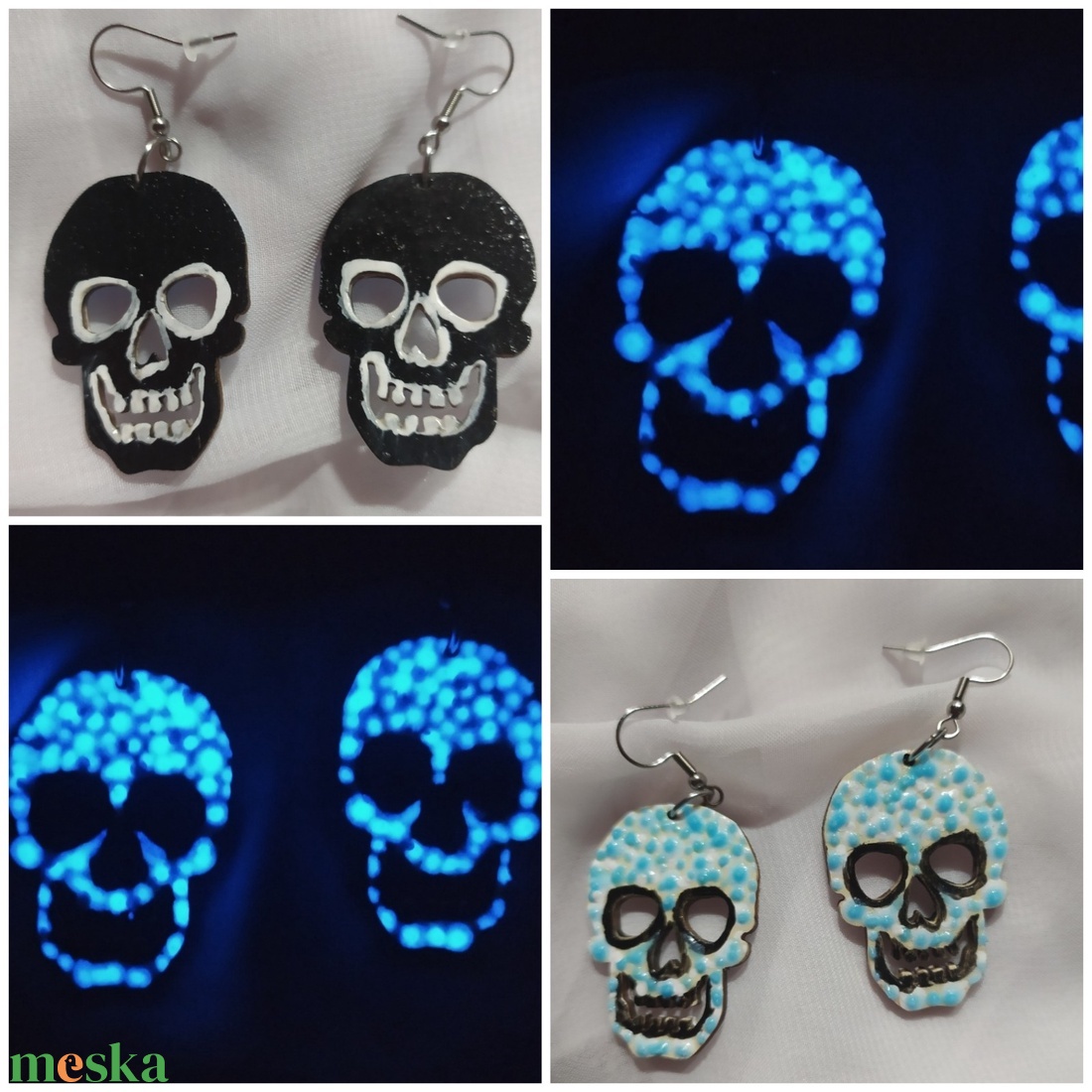 Koponya fülbevaló - otthon & életmód - dekoráció - halloween - halloweeni ékszerek - Meska.hu Koponya fülbevaló - otthon & életmód - dekoráció - halloween - halloweeni ékszerek - Meska.hu
