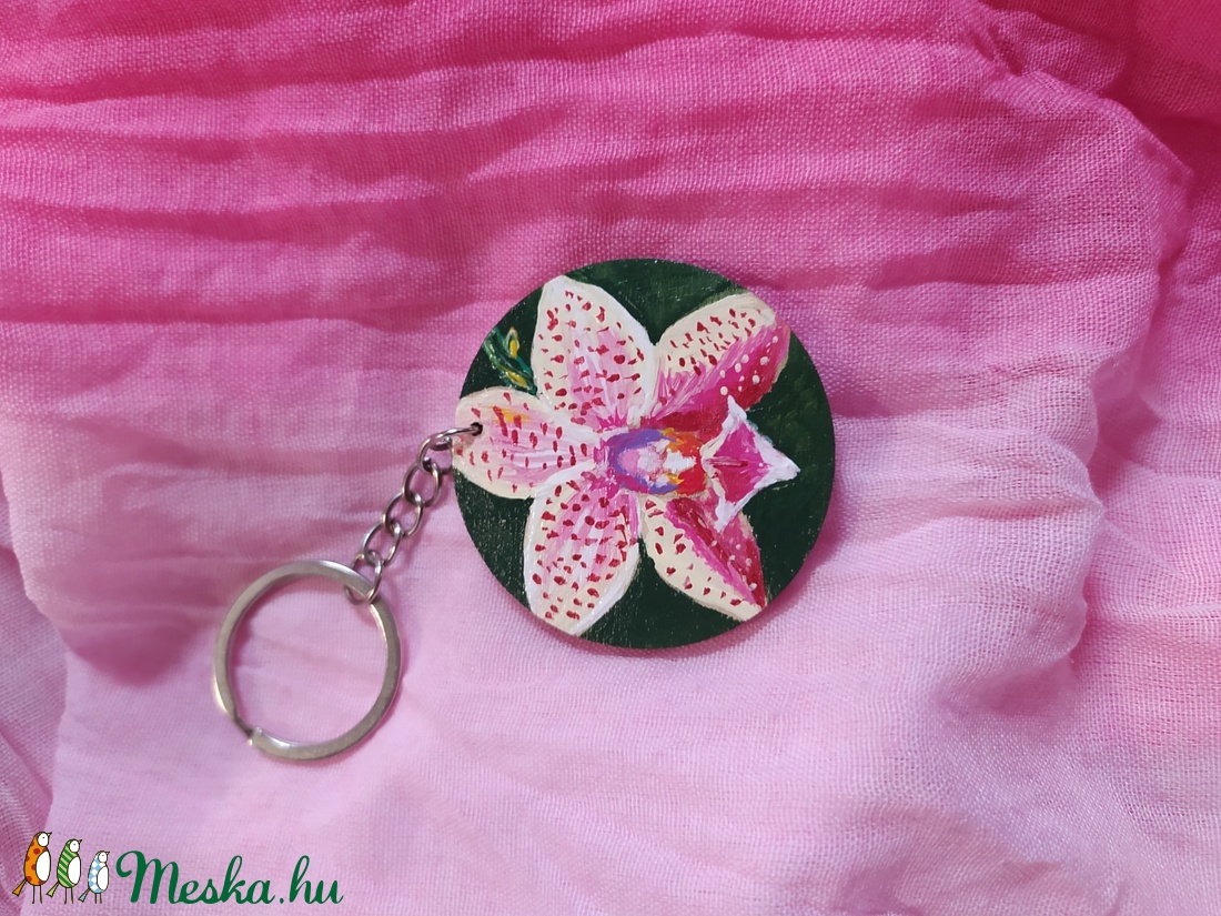 Orchidea kulcstartó - táska & tok - kulcstartó & táskadísz - kulcstartó - Meska.hu