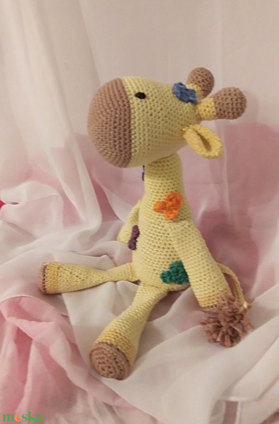 Zsiráf amigurumi - művészet - más gyűjtemények - Meska.hu