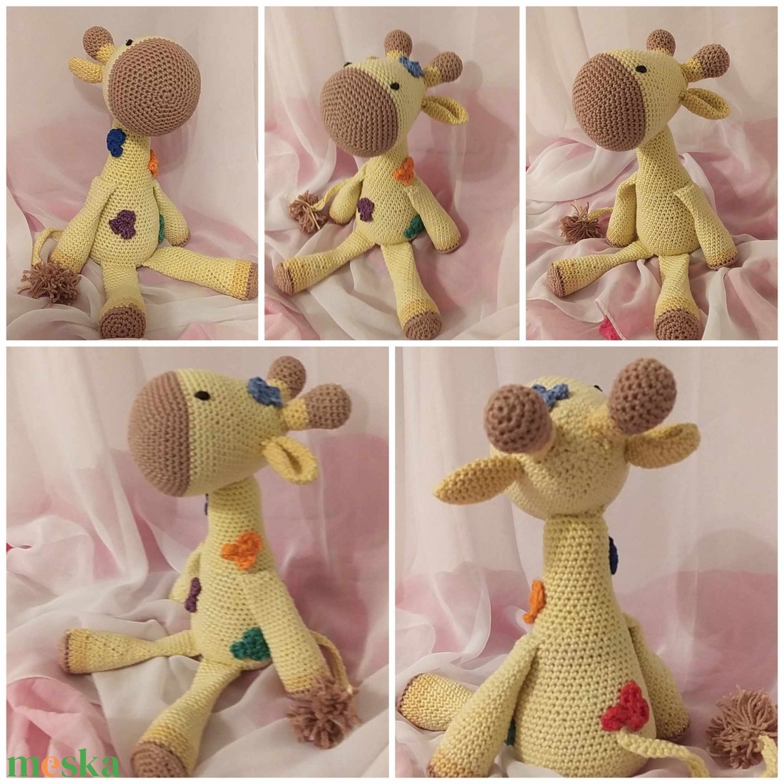 Zsiráf amigurumi - művészet - más gyűjtemények - Meska.hu