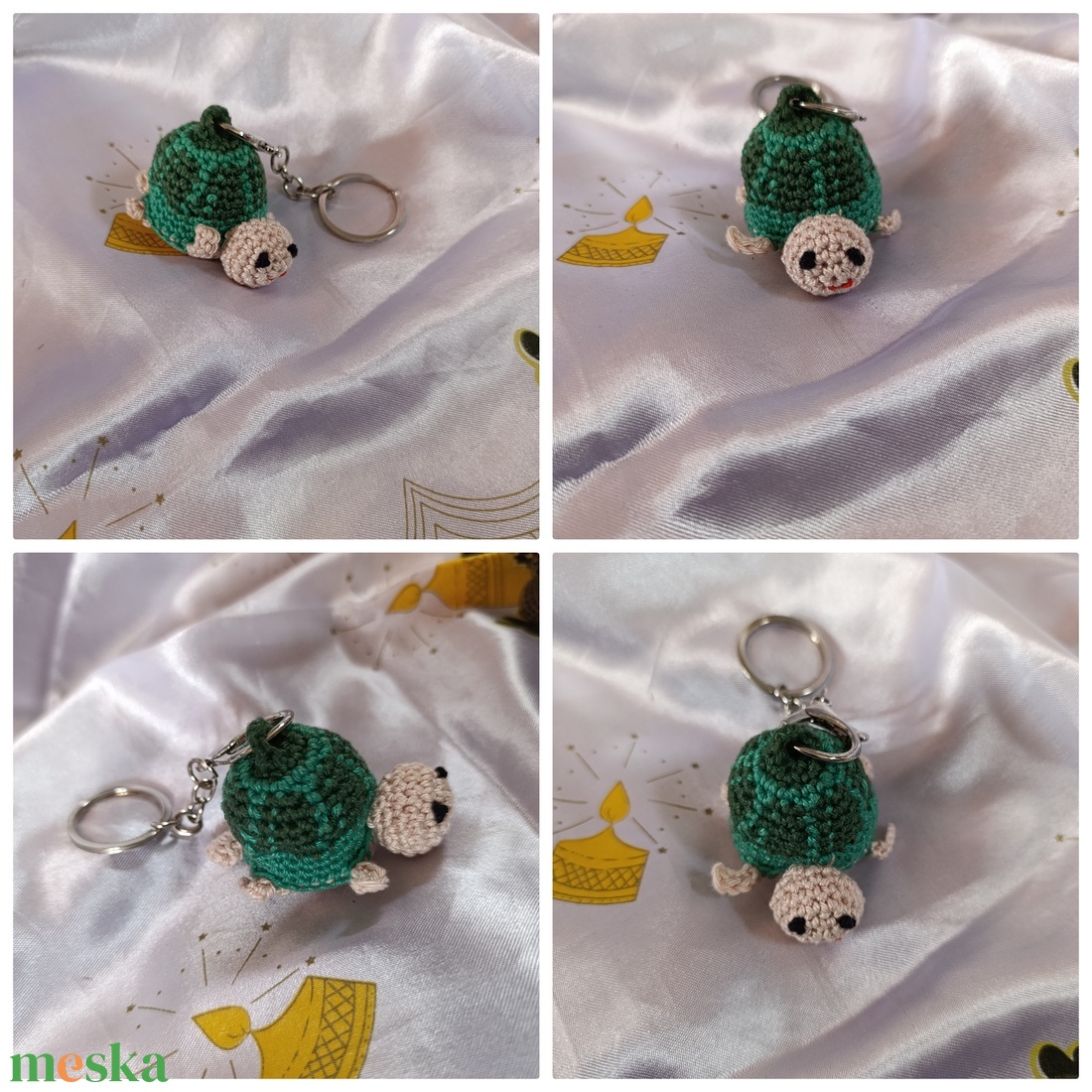 Teknős kulcstartó -amigurumi  - táska & tok - kulcstartó & táskadísz - kulcstartó - Meska.hu