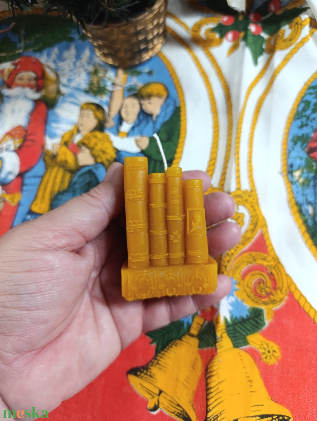 Könyvek méhviasz gyertya  - karácsony - karácsonyi lakásdekoráció - karácsonyi illatgyertya, mécses - Meska.hu