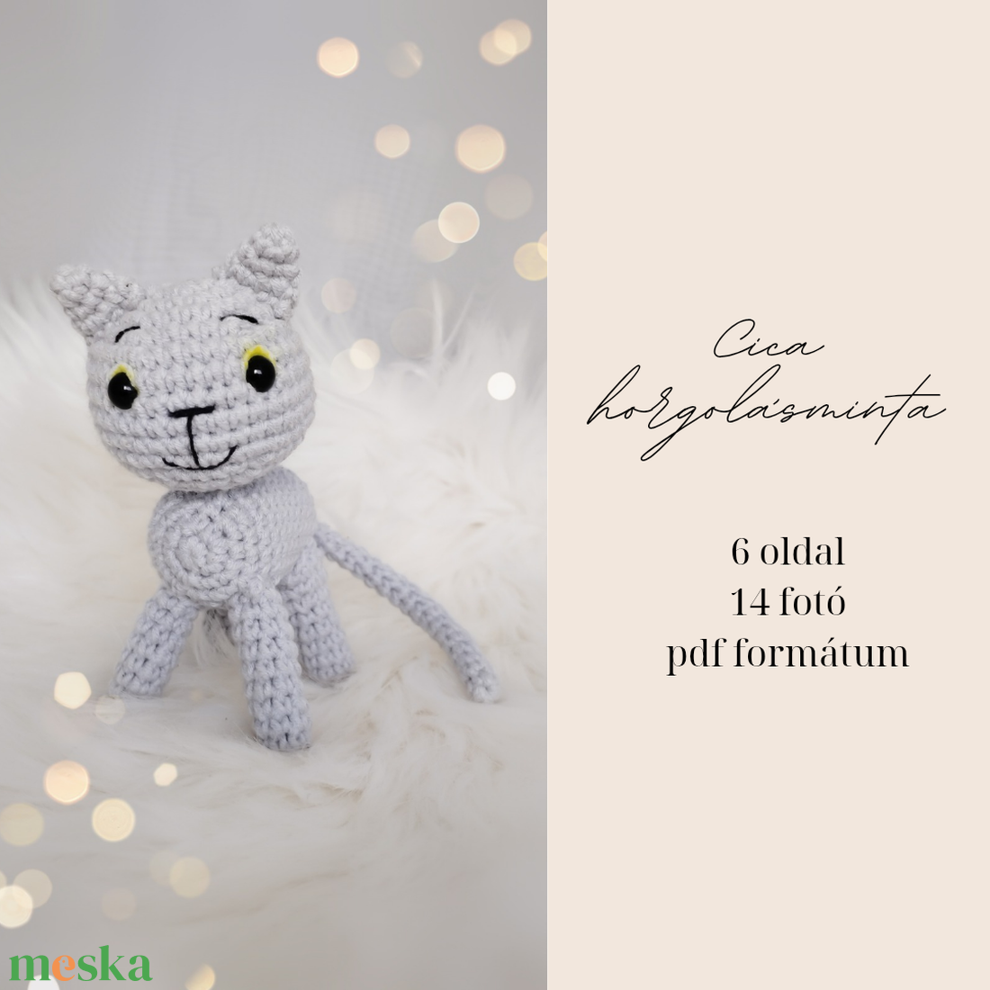 Cica horgolásminta - diy (csináld magad) - szabásminta, útmutató - horgolási minta - Meska.hu Cica horgolásminta - diy (csináld magad) - szabásminta, útmutató - horgolási minta - Meska.hu