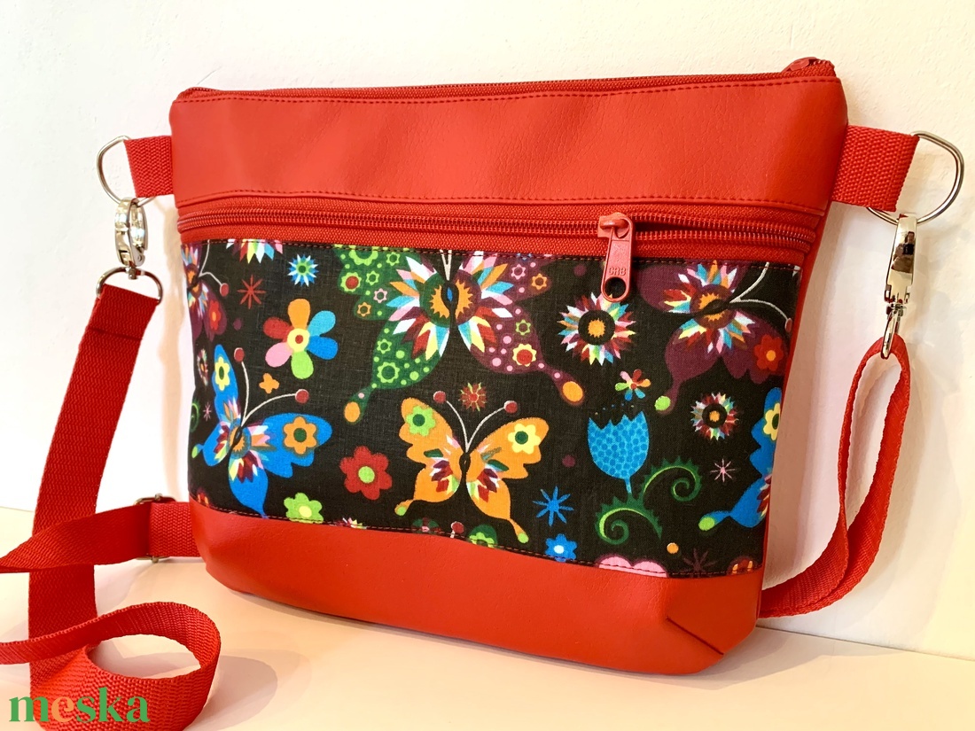 Vidám lepke-virág mintás crossbody / válltáska/ keresztpántos táska/ oldaltáska - táska & tok - kézitáska & válltáska - vállon átvethető táska - Meska.hu