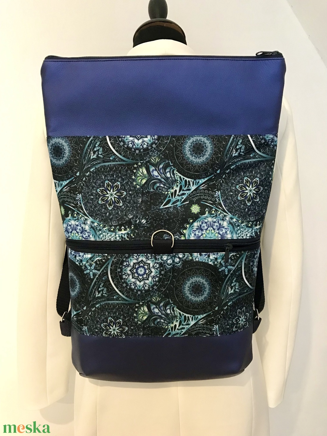 Türkiz mandala mintás roll top hátizsák - táska & tok - hátizsák - roll top hátizsák - Meska.hu Türkiz mandala mintás roll top hátizsák - táska & tok - hátizsák - roll top hátizsák - Meska.hu