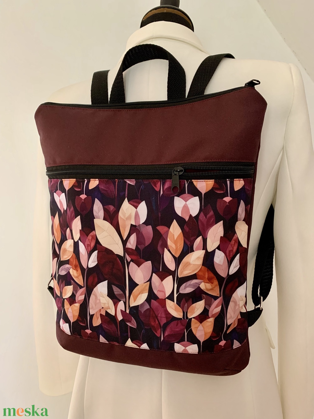  Készleten! Hátizsák- Bíbor lomb-Hátitáska-Vízálló - táska & tok - hátizsák - hátizsák - Meska.hu