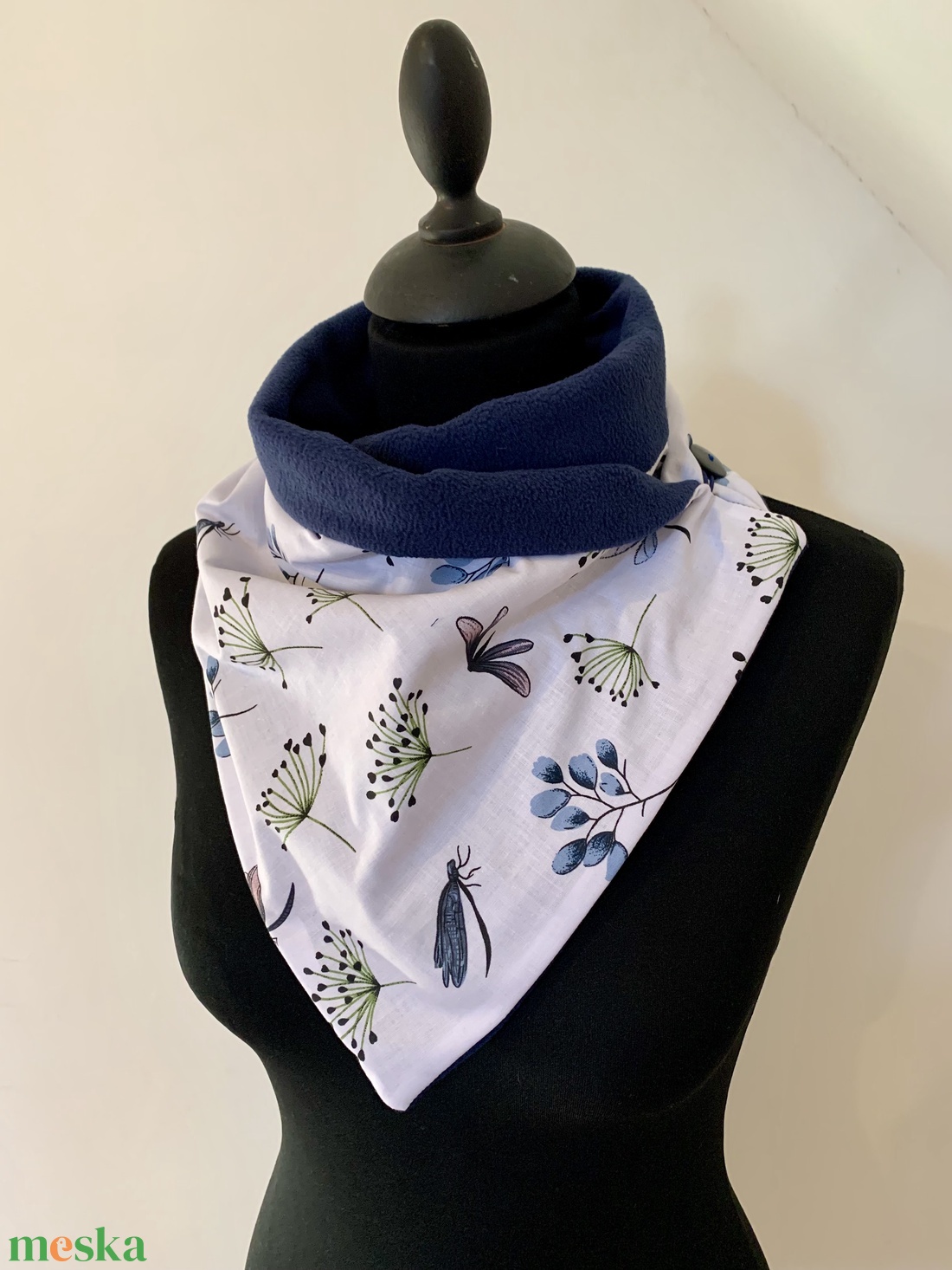 Sál, körsál pitypangos-szitakötős - ruha & divat - sál, sapka, kendő - sál - Meska.hu