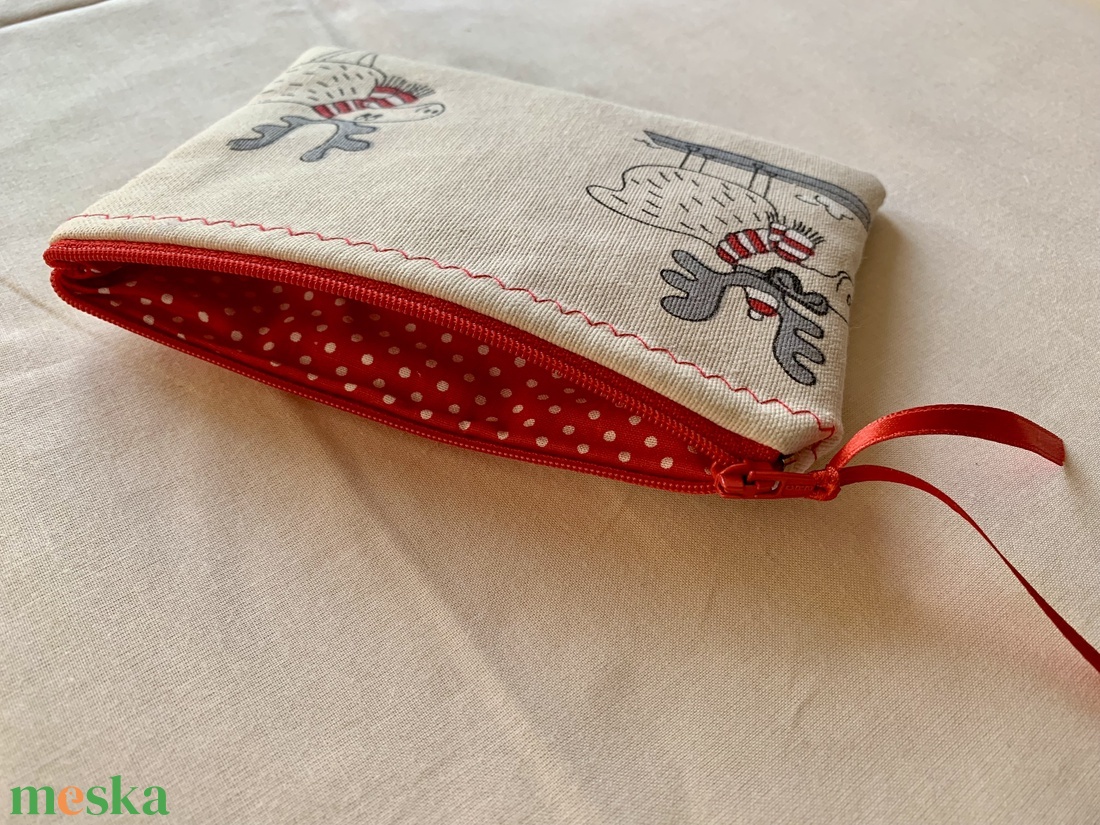 Rénszarvas mintás neszesszer, mobiltok, sminktáska              - táska & tok - neszesszer - Meska.hu