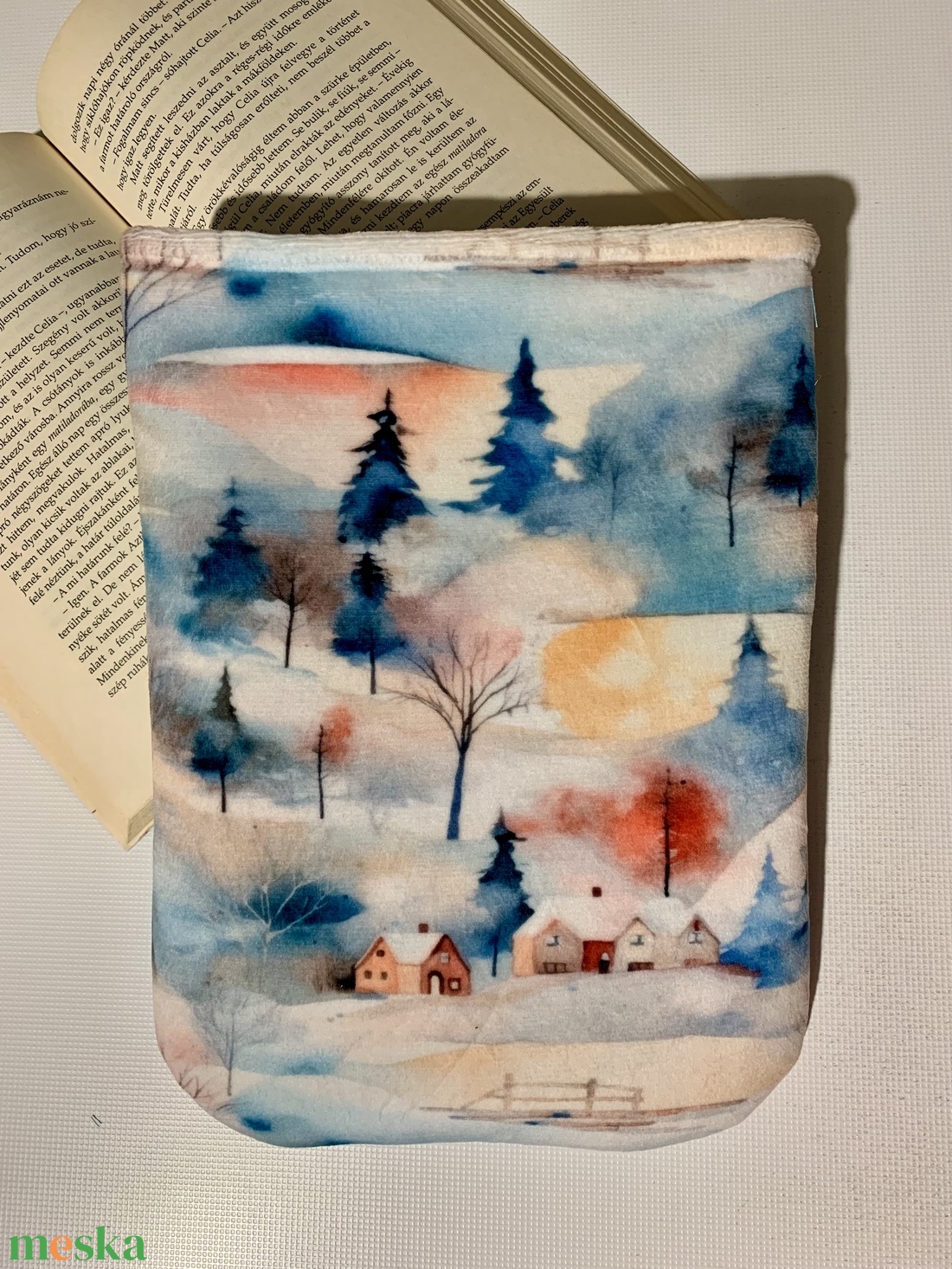  Készleten! Könyvtok - Téli táj mintás ebook tok, tablet tok - könyv & zene - könyvtok - Meska.hu