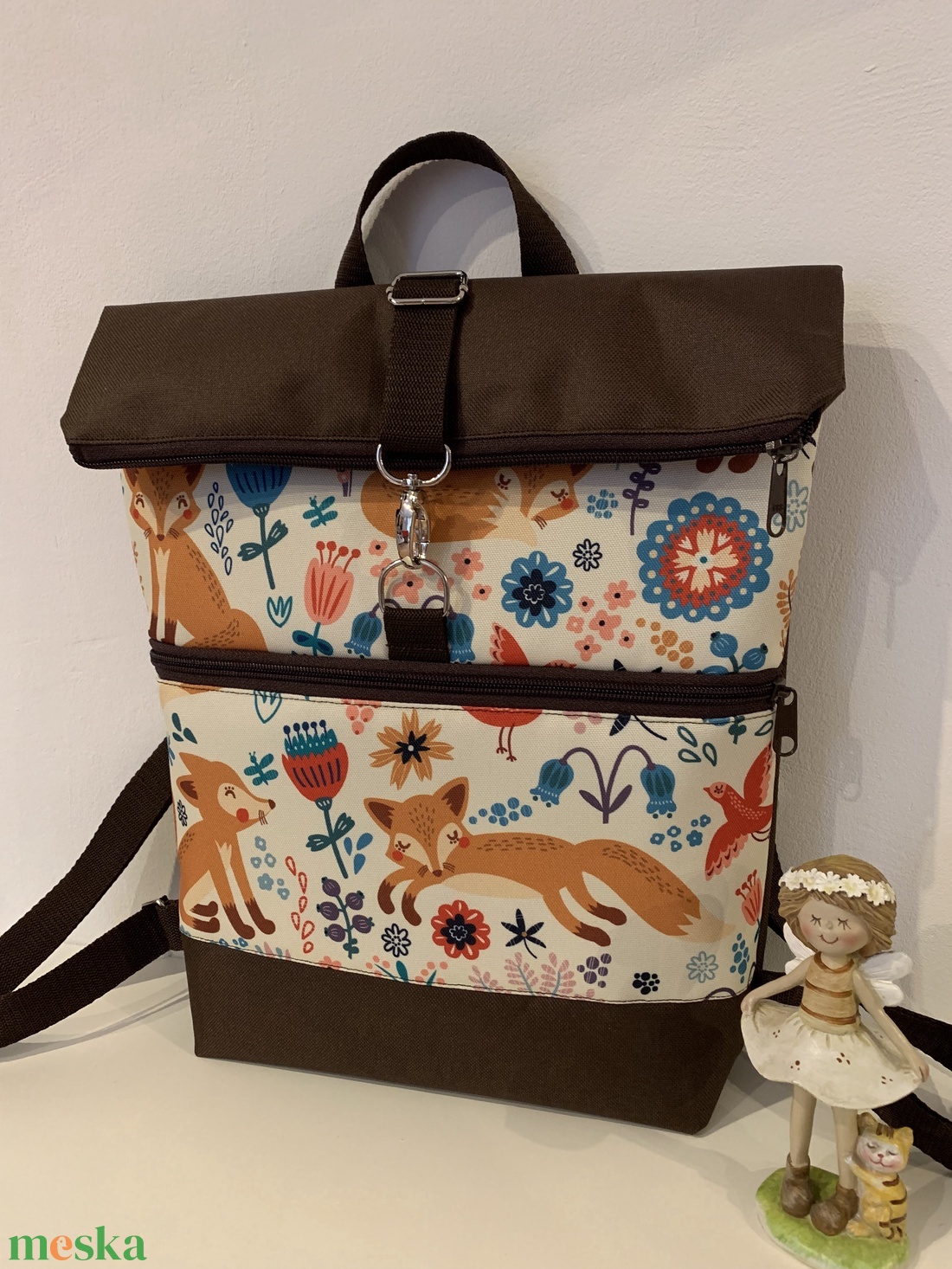 Készleten! Roll Top-Mesebeli róka mintás-Vízálló-Hátizsák-Hátitáska  - táska & tok - hátizsák - roll top hátizsák - Meska.hu