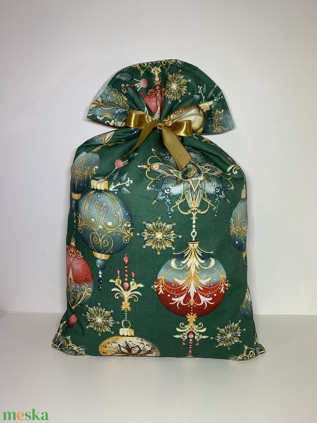 Készleten! Bélelt, karácsonyi, erdei állatos ajándékátadó textil zsák - karácsony - karácsonyi ajándékozás - karácsonyi ajándékcsomagolás - Meska.hu