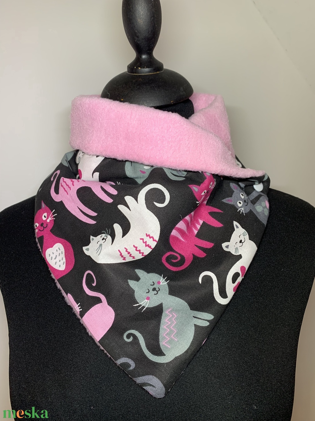 Készleten! Cicás gyerek sál, körsál, kislány sál - ruha & divat - sál, sapka, kendő - sál - Meska.hu