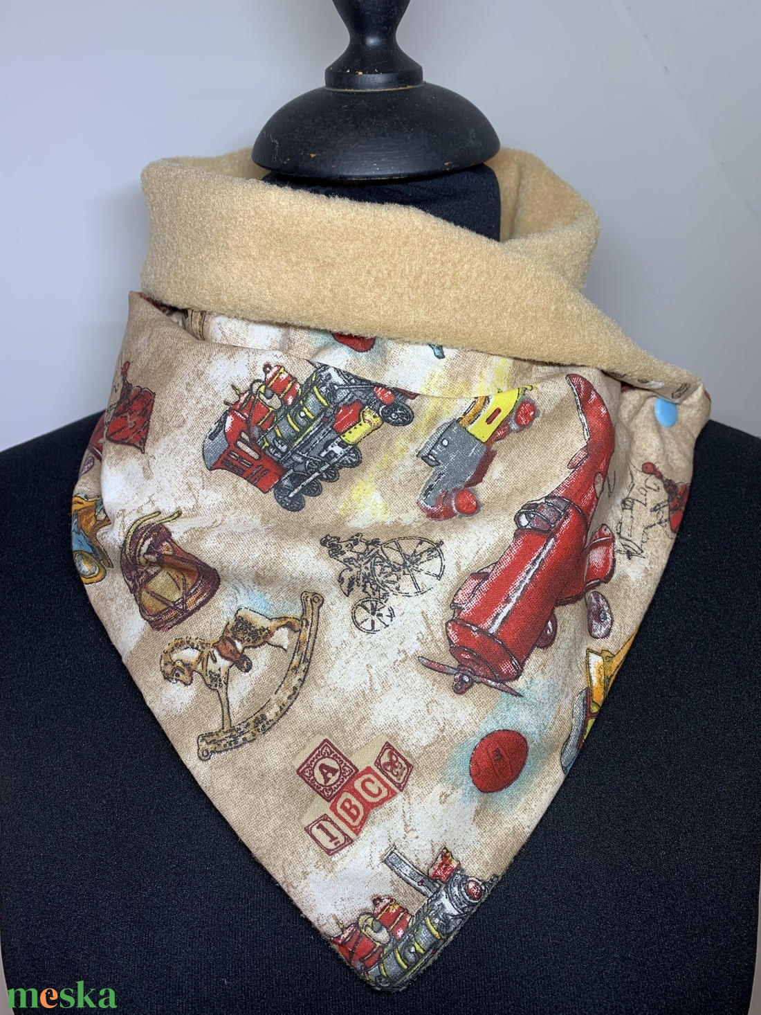 Készleten! Gőzmozdonyos-autós fiú meleg sál, gyerek sál, körsál - ruha & divat - sál, sapka, kendő - sál - Meska.hu