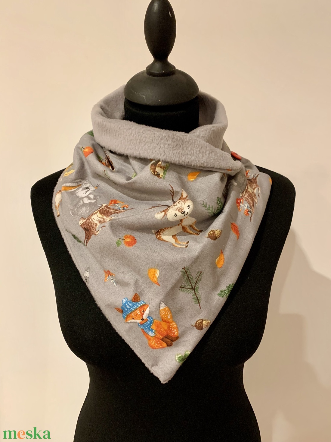  Készleten! Sál, körsál, rókás, őzikés  - ruha & divat - sál, sapka, kendő - sál - Meska.hu