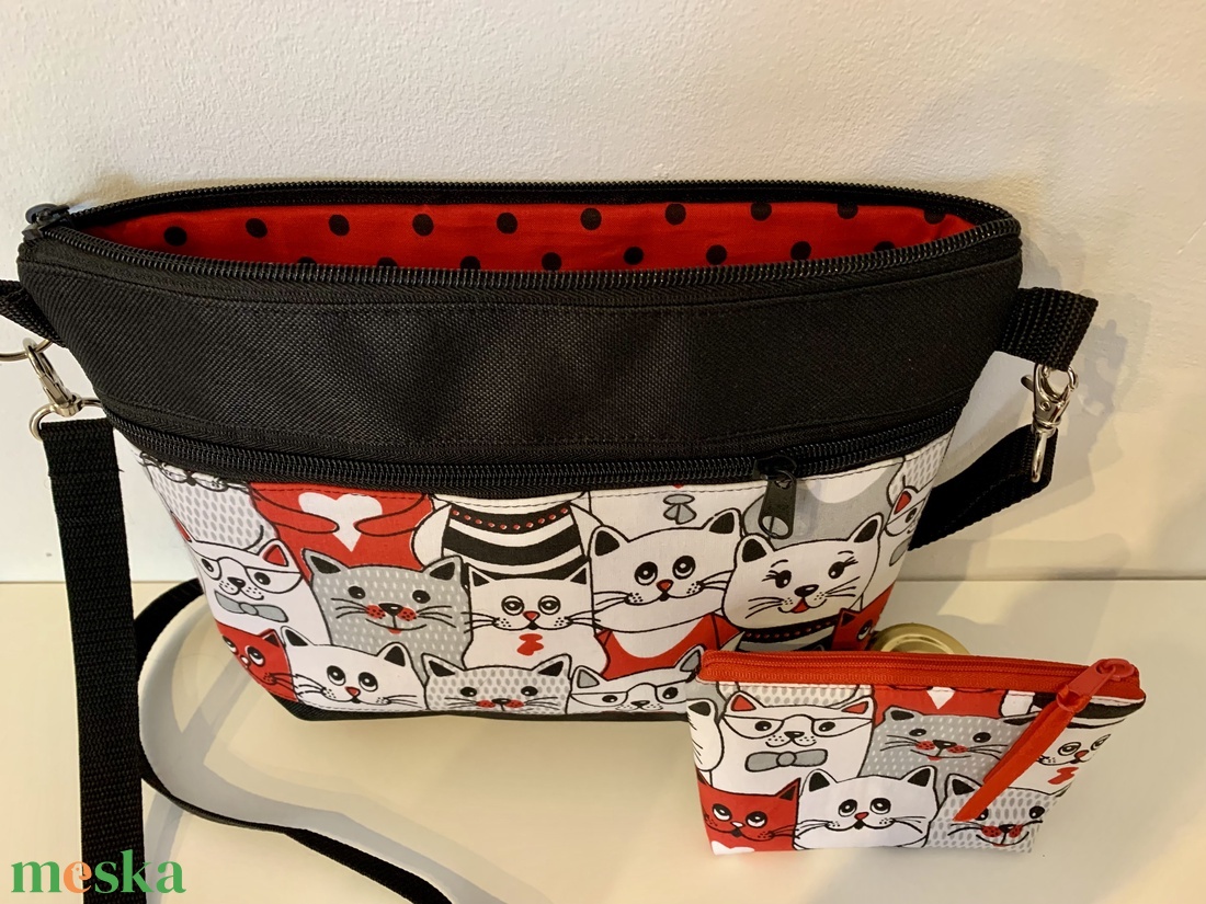  Crossbody+irattartó/kártyatartó/szettben Cicás válltáska/ keresztpántos táska/ oldaltáska, cicás - táska & tok - kézitáska & válltáska - válltáska - Meska.hu