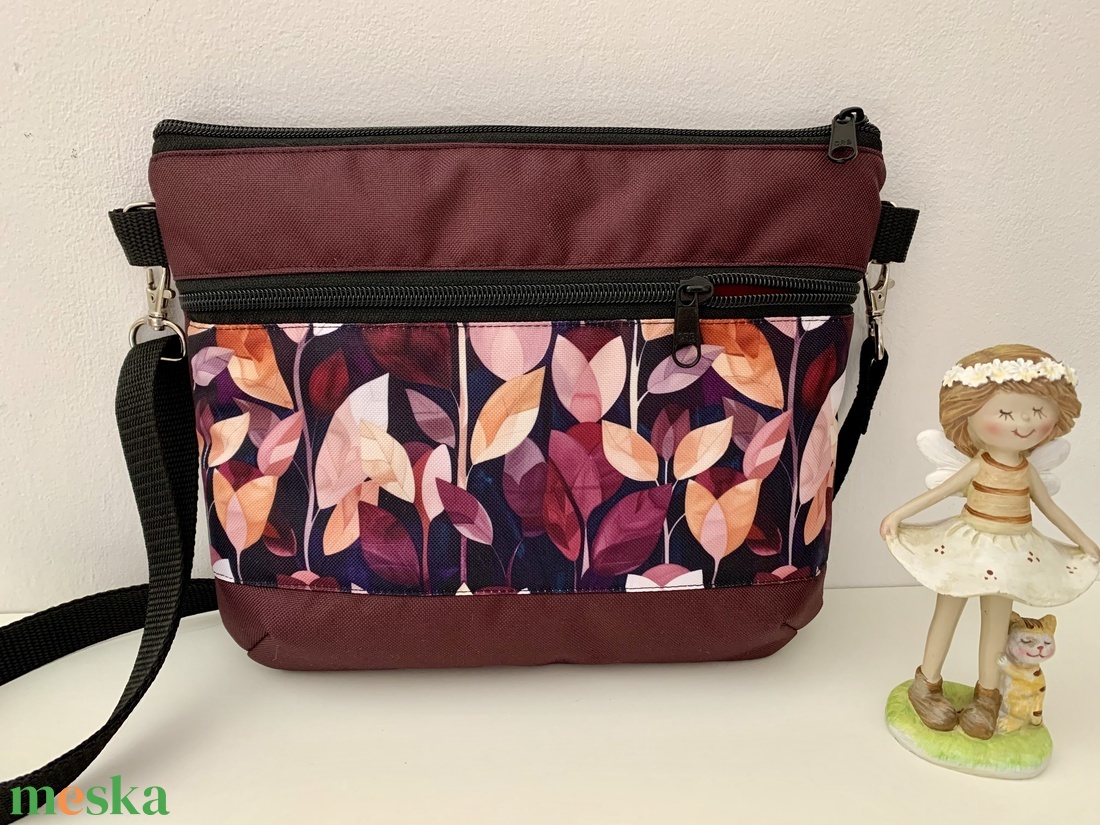 Bíbor lomb Crossbody/válltáska/ keresztpántos táska/ oldaltáska - táska & tok - kézitáska & válltáska - válltáska - Meska.hu