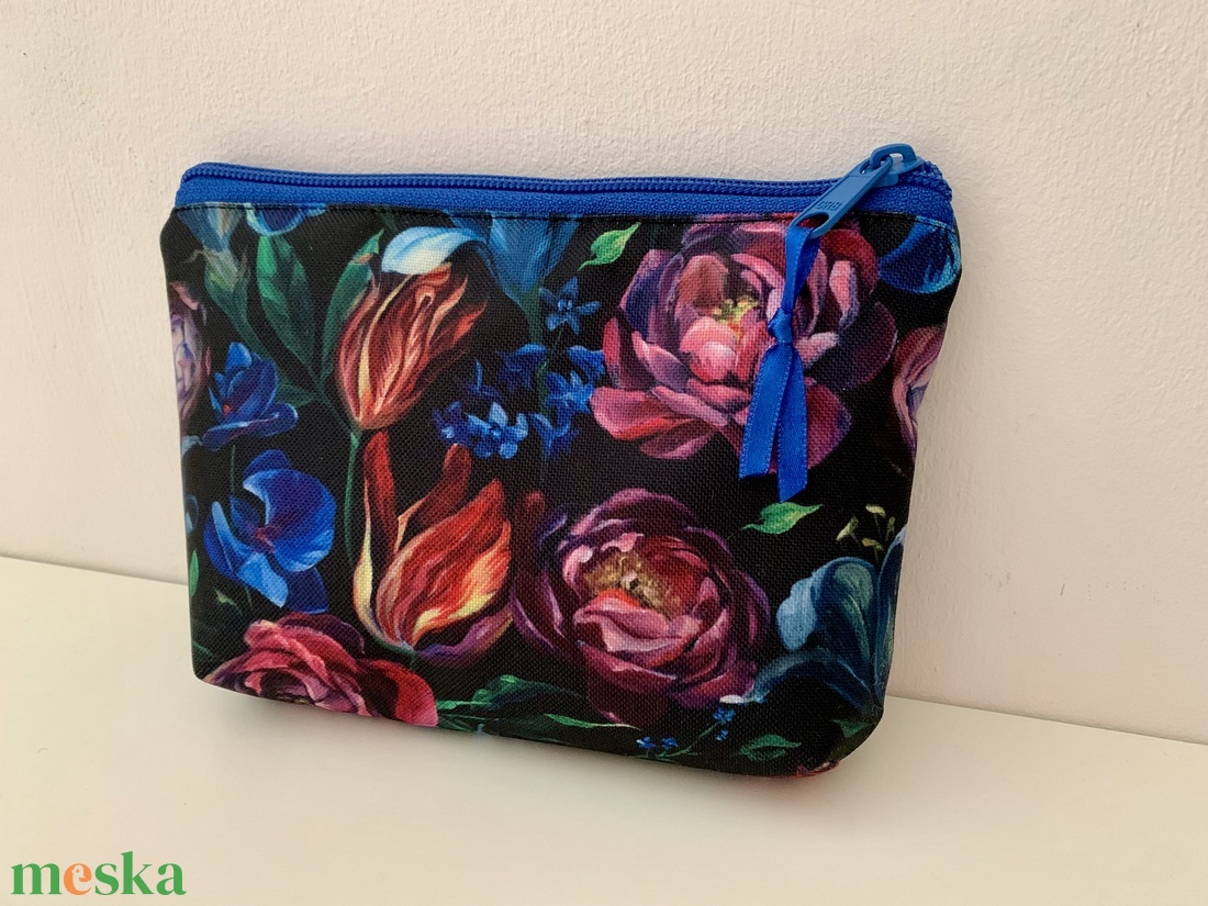 Tulipán, boglárka virág mintás neszesszer, irattartó, pipere tároló, textil tároló - táska & tok - neszesszer - Meska.hu