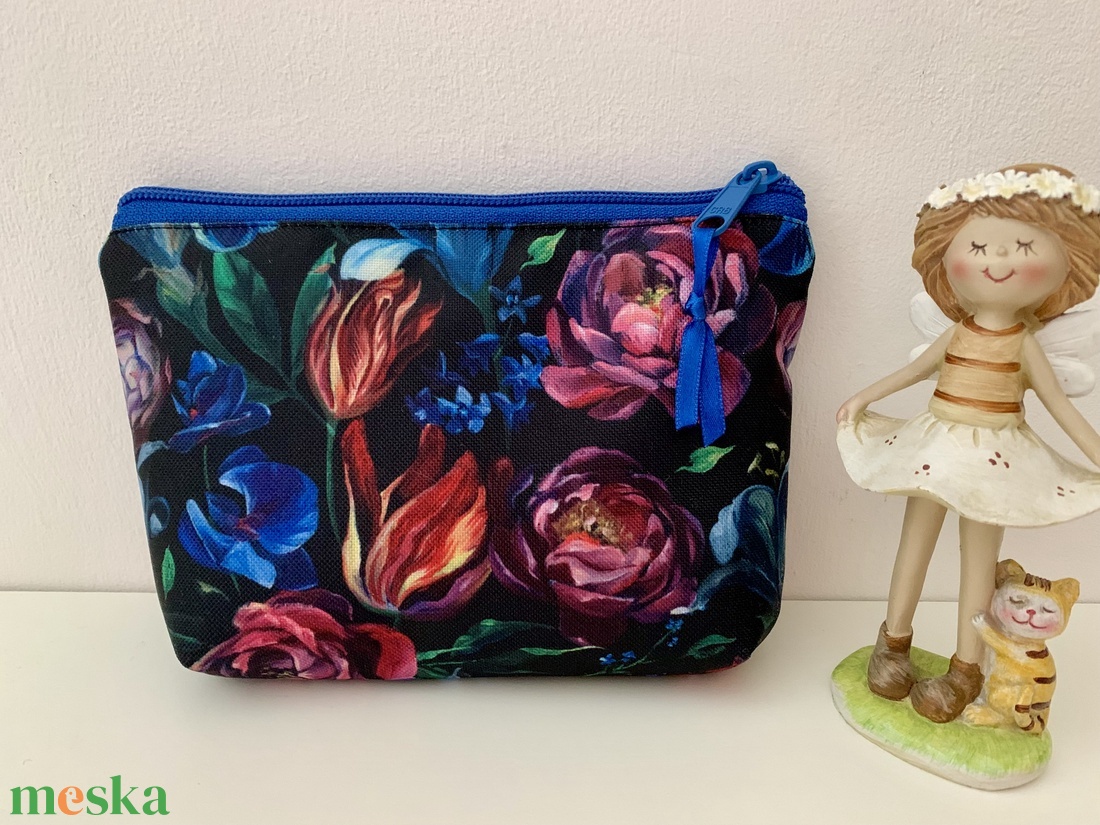 Tulipán, boglárka virág mintás neszesszer, irattartó, pipere tároló, textil tároló - táska & tok - neszesszer - Meska.hu
