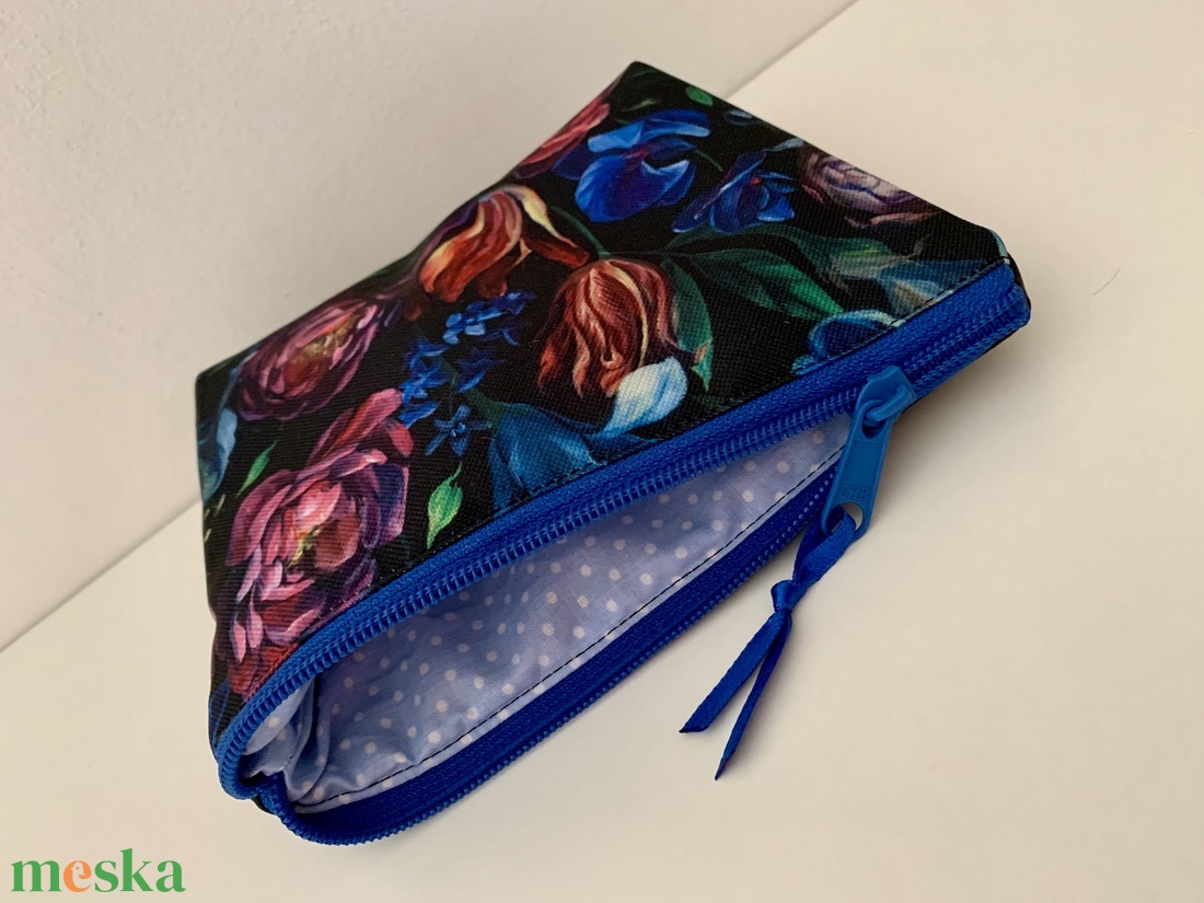 Tulipán, boglárka virág mintás neszesszer, irattartó, pipere tároló, textil tároló - táska & tok - neszesszer - Meska.hu