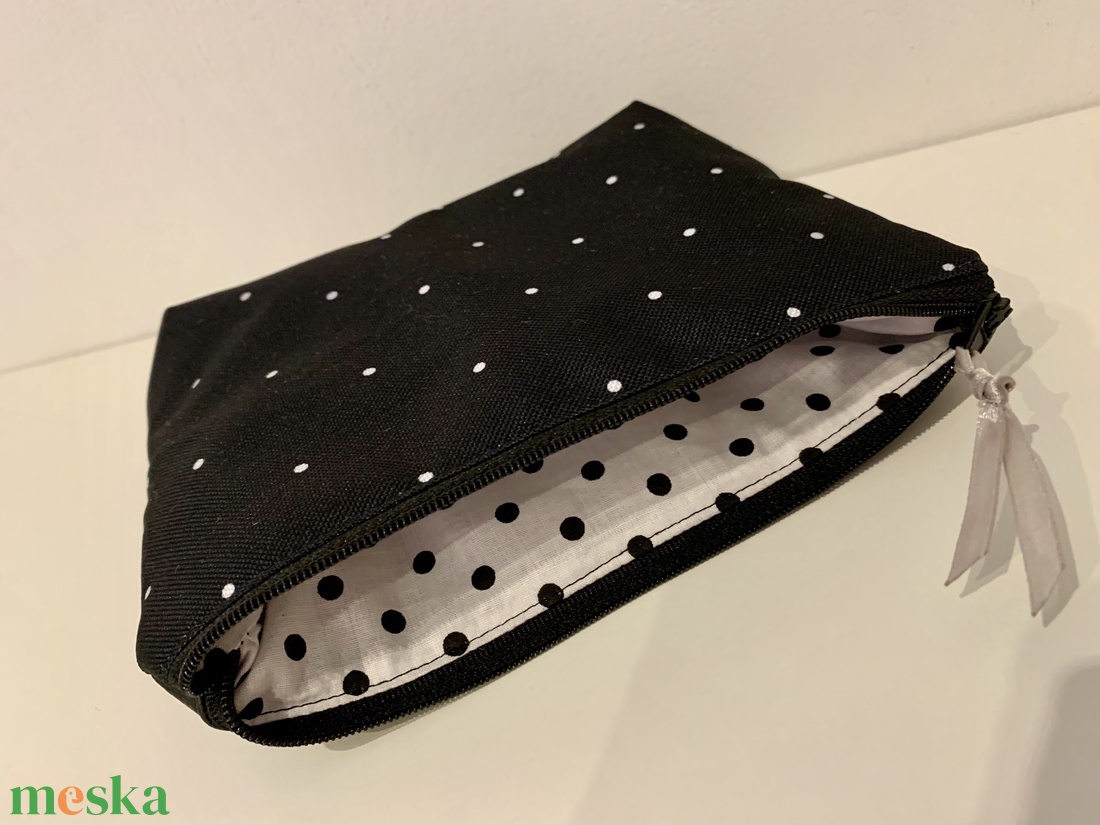 Pöttyös neszesszer, irattartó, pipere tároló, textil tároló - táska & tok - neszesszer - Meska.hu