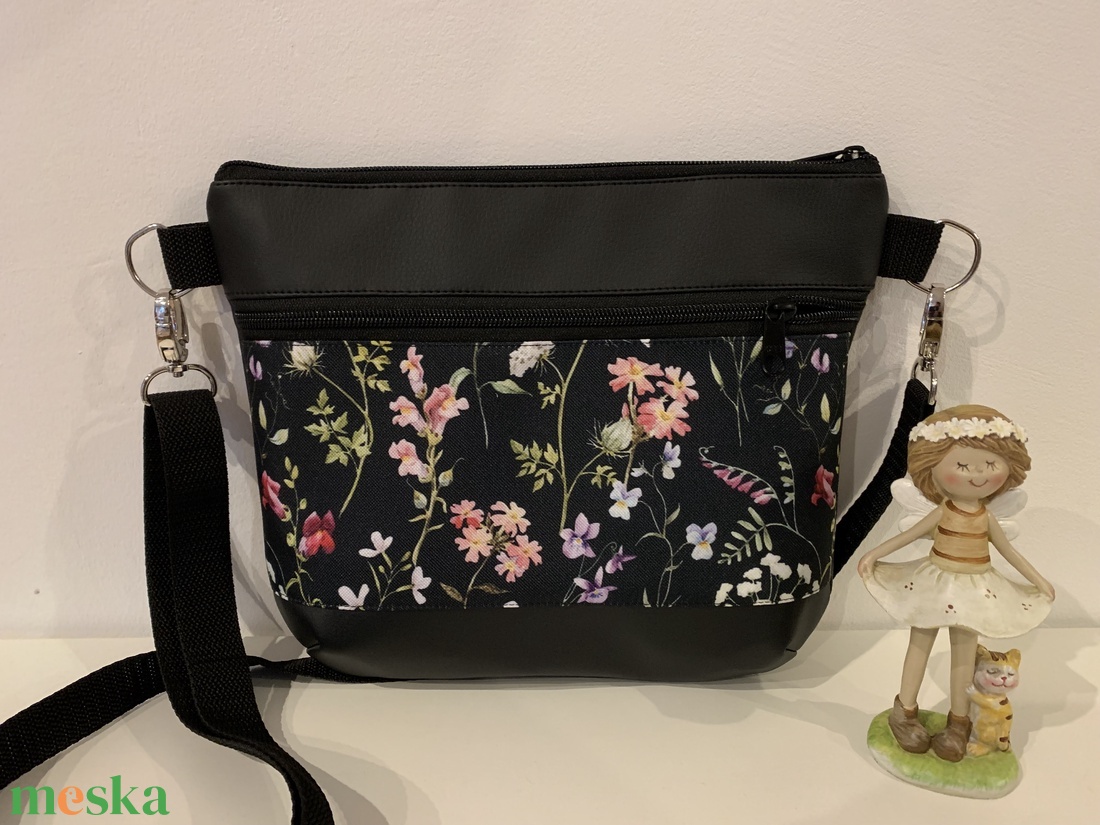 Tátika virág mintás crossbody / válltáska/ keresztpántos táska/ oldaltáska - táska & tok - kézitáska & válltáska - vállon átvethető táska - Meska.hu
