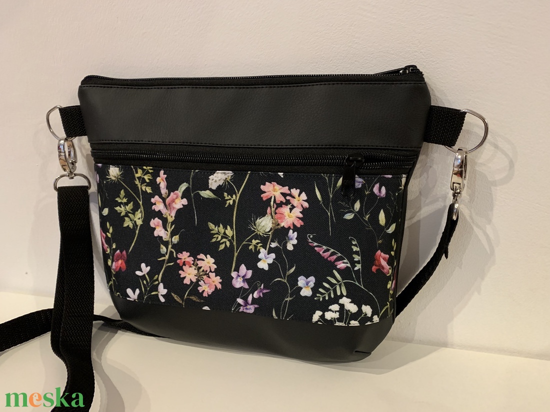Tátika virág mintás crossbody / válltáska/ keresztpántos táska/ oldaltáska - táska & tok - kézitáska & válltáska - vállon átvethető táska - Meska.hu