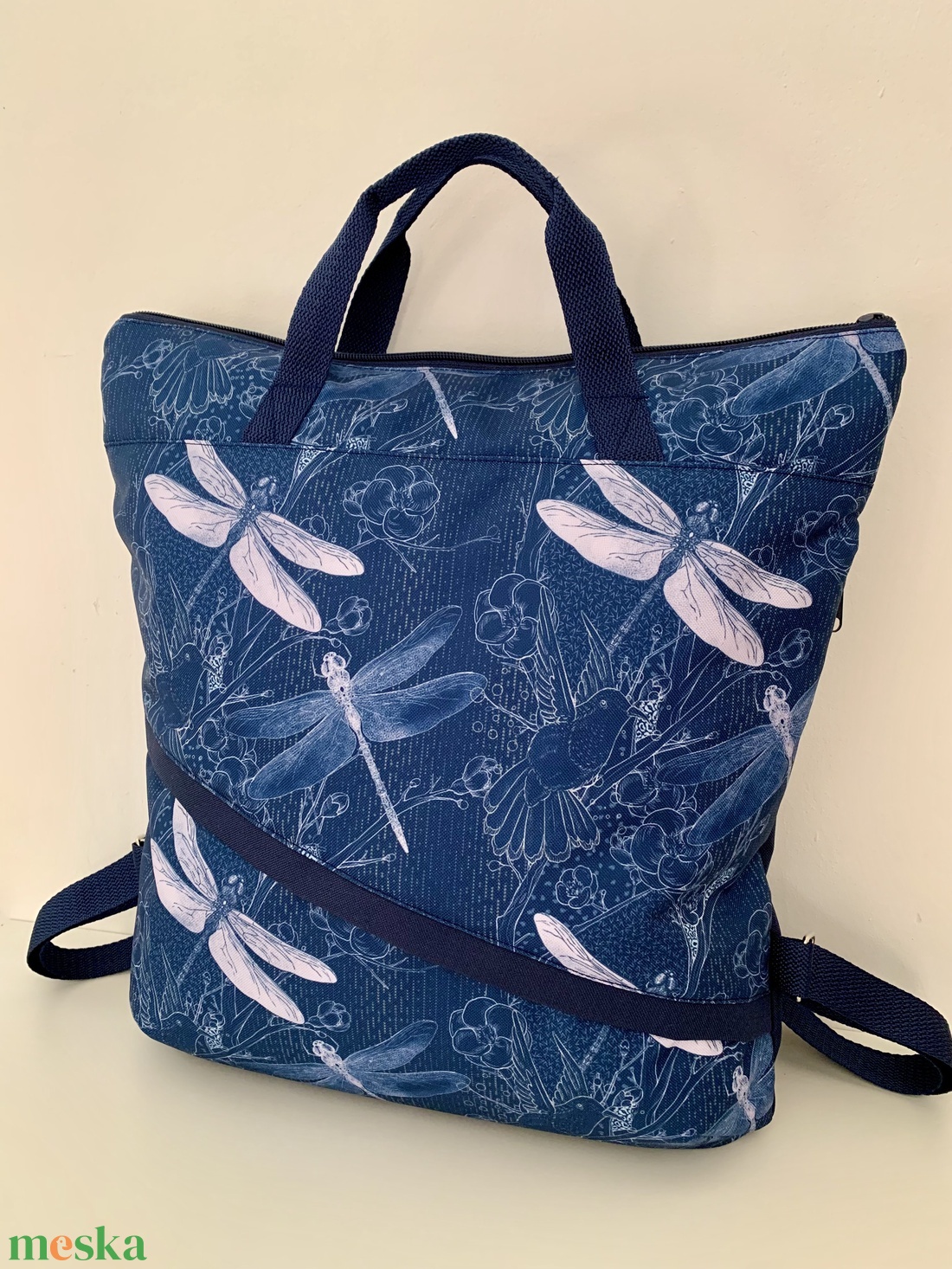  Hátizsák- Szitakötő mintás-Hátitáska-Vízálló - táska & tok - hátizsák - hátizsák - Meska.hu